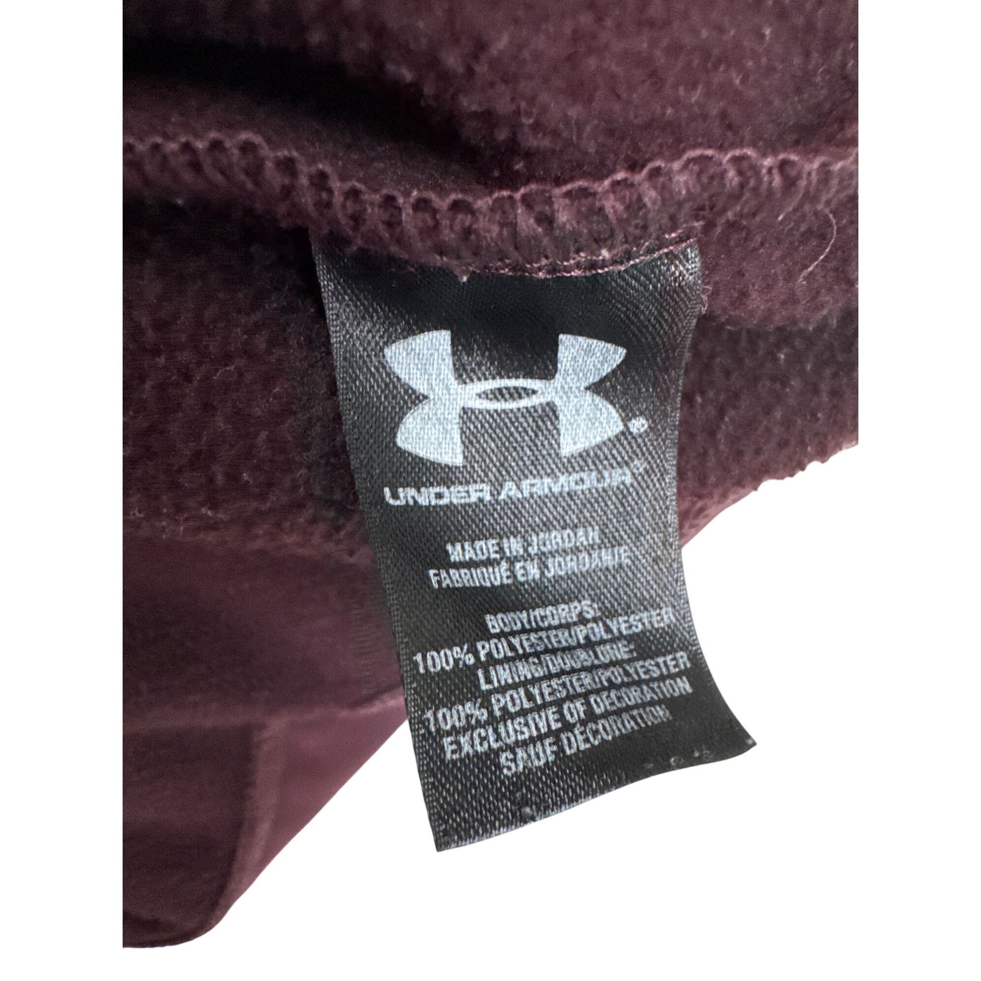 Under Armour Under Armour Mens Burgundy Hoodie With Plaid Logo & Red Draw Size US M / EU 48-50 / 2 - 8 Thumbnail