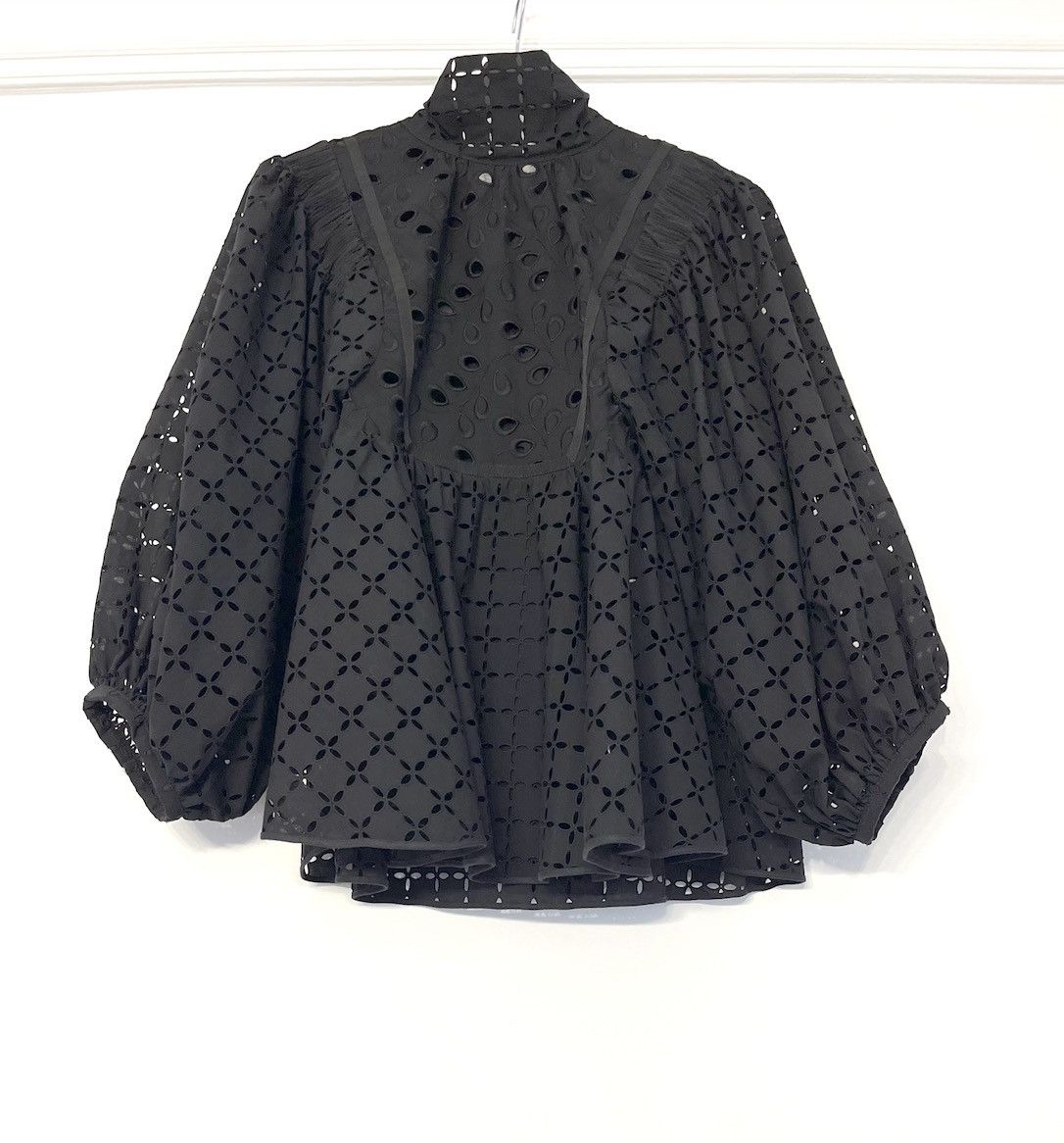 Rochas Rochas Black Lace Embroidery Blouse Size S / US 4 / IT 40 - 1 Thumbnail