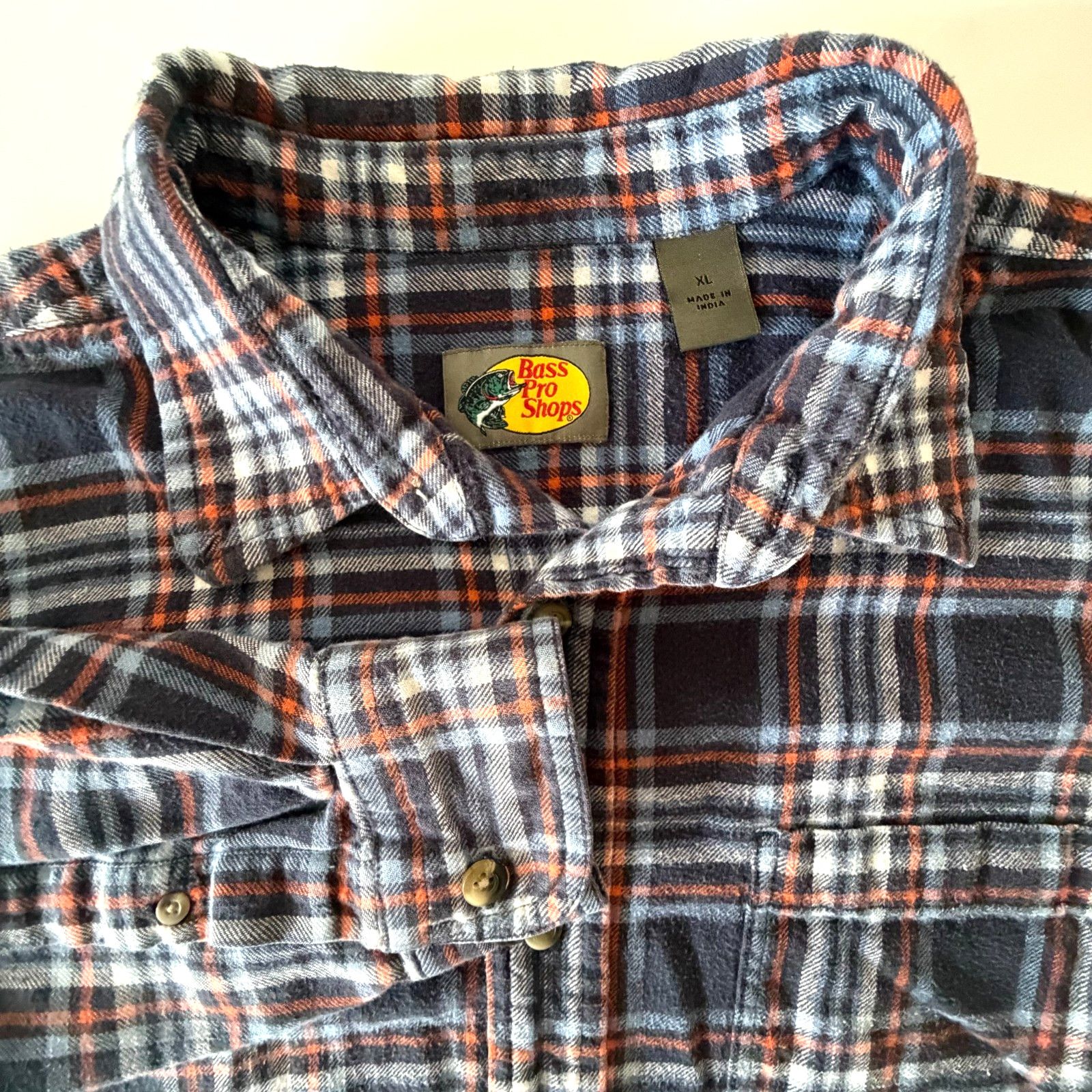 Bass Pro Shops Bass Pro Shop Mens XL Plaid Long Button Up Flannel Shirt Size US XL / EU 56 / 4 - 1 Thumbnail