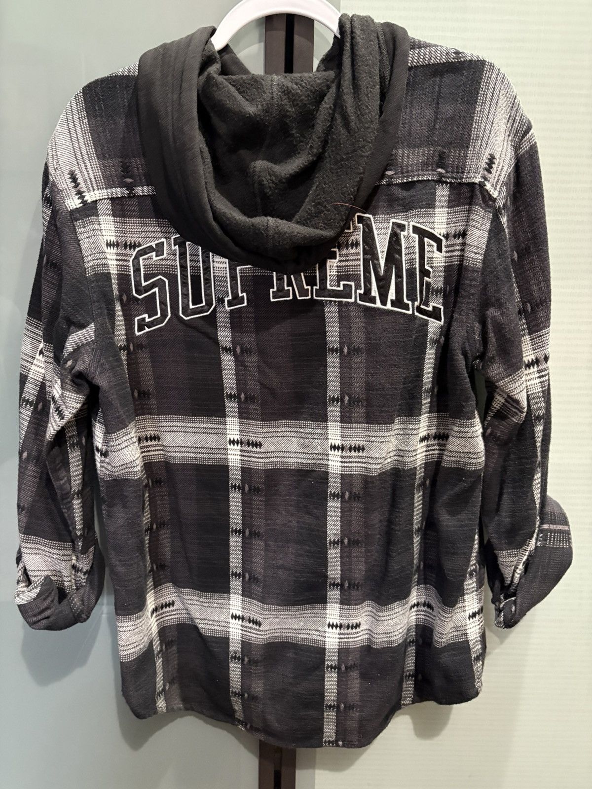 Supreme Supreme Hooded Jacquard Flannel Shirt FW18 size M Size US M / EU 48-50 / 2 - 2 Thumbnail