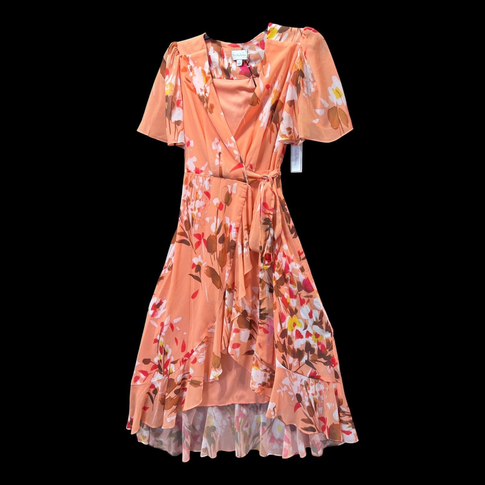 Other Premier Amour - Women's Short Sleeve Floral Midi Fit + Flare Size XS / US 0-2 / IT 36-38 - 18 Thumbnail
