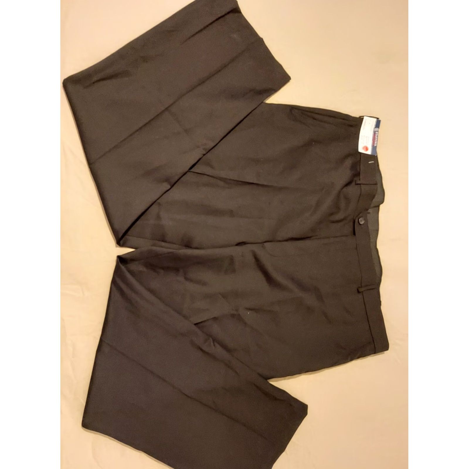 Stafford Stafford Pants Dress Pants 44x32 44x30 Black Flat Front Slacks Chino Trousers Men Regular 44in Inseam 32in Size US 44 / EU 60 - 2 Thumbnail