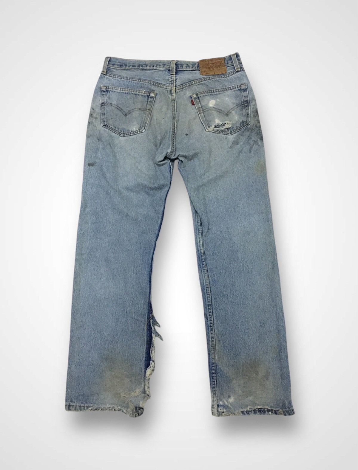 Levi's Vintage Levis Lot 501 Fly Button Distressed Jeans (Y01) Size US 32 / EU 48 - 2 Thumbnail