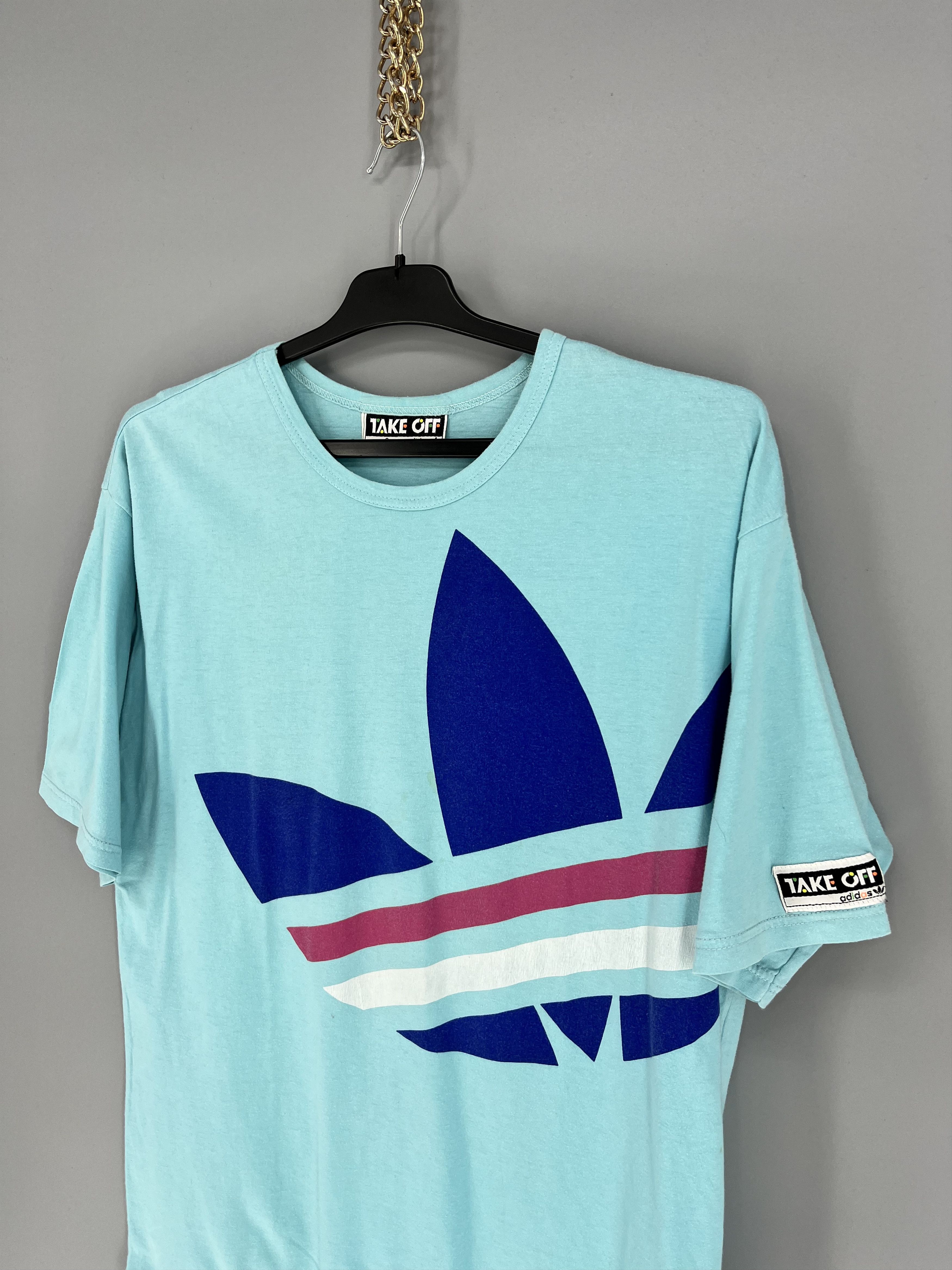 Adidas 90s Vintage Adidas Take Off Big Logo tee shirt Size US M / EU 48-50 / 2 - 5 Thumbnail