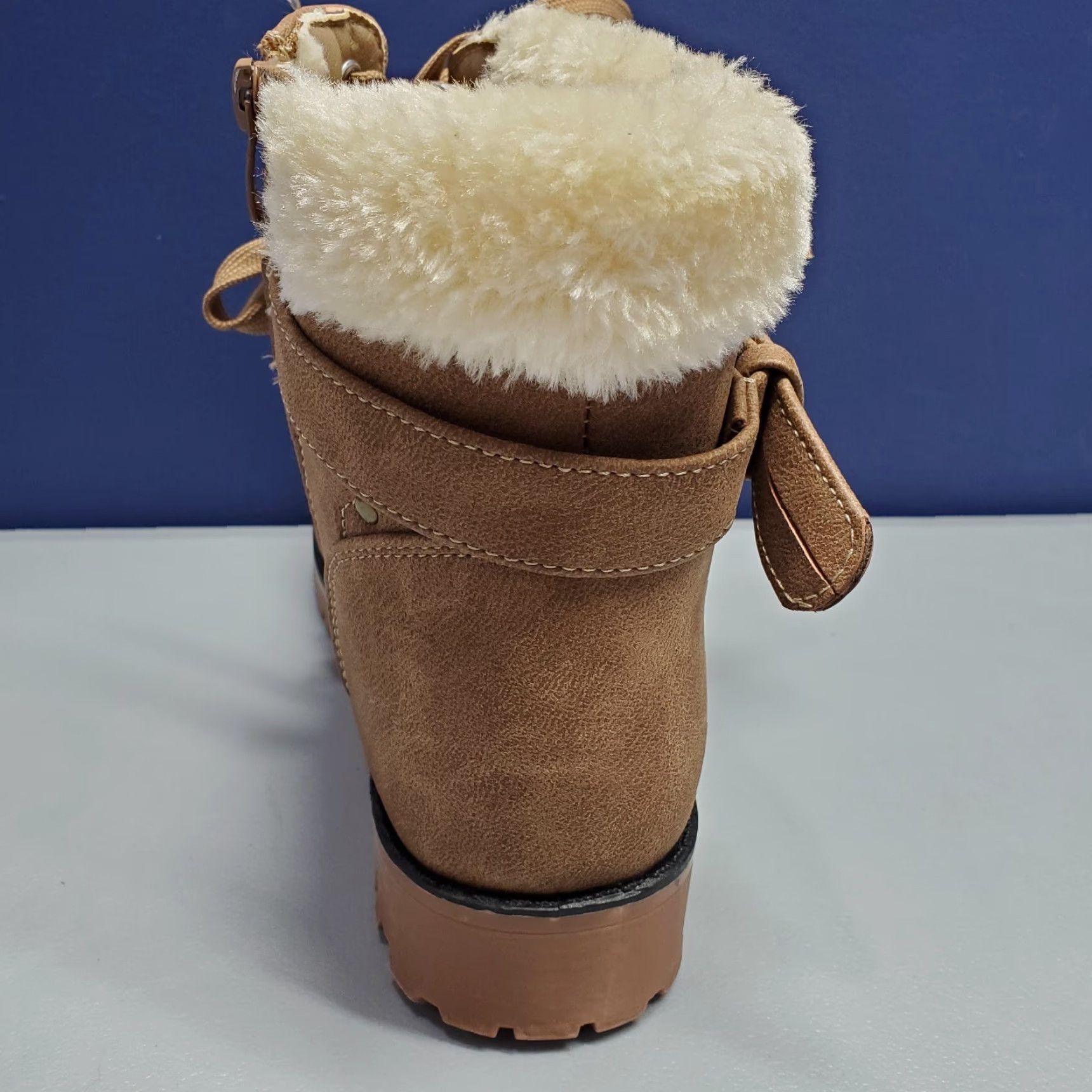 Vintage LAMO Winter Boots Womens Size 9 Brown Faux Fur Side Zipper Lace Up AW1765 Size US 9 / IT 39 - 5 Thumbnail