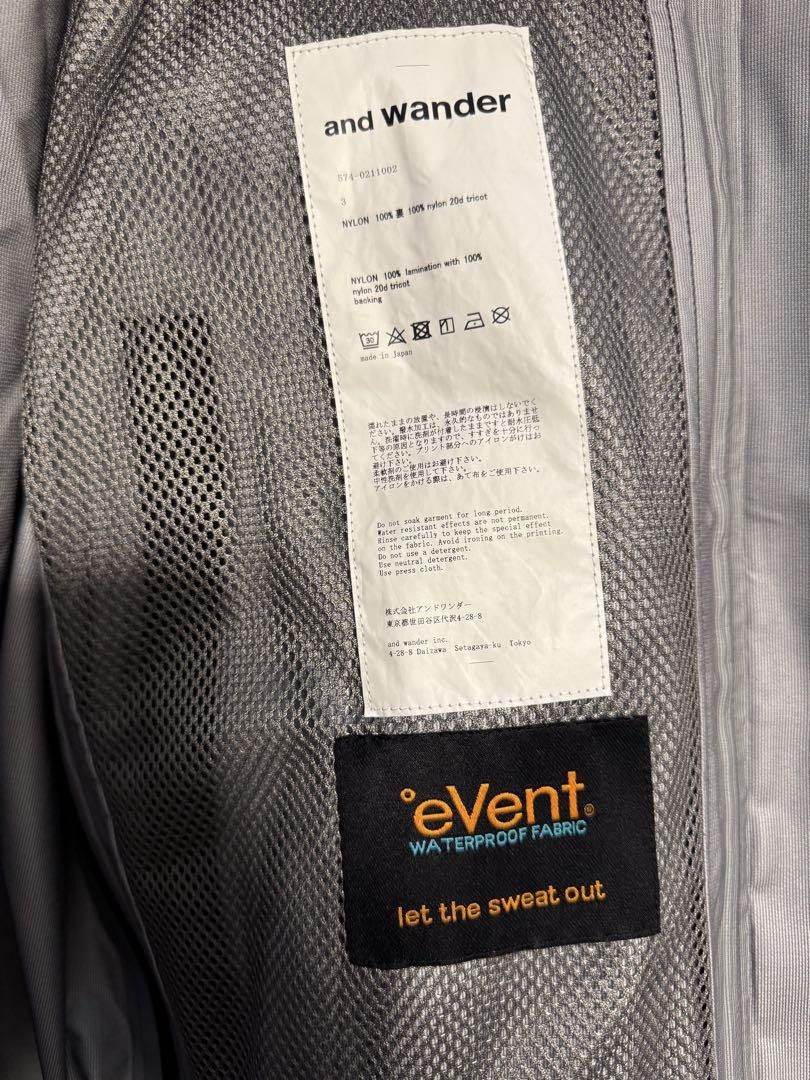 And Wander And Wander Event Rain Jacket Size US L / EU 52-54 / 3 - 6 Thumbnail