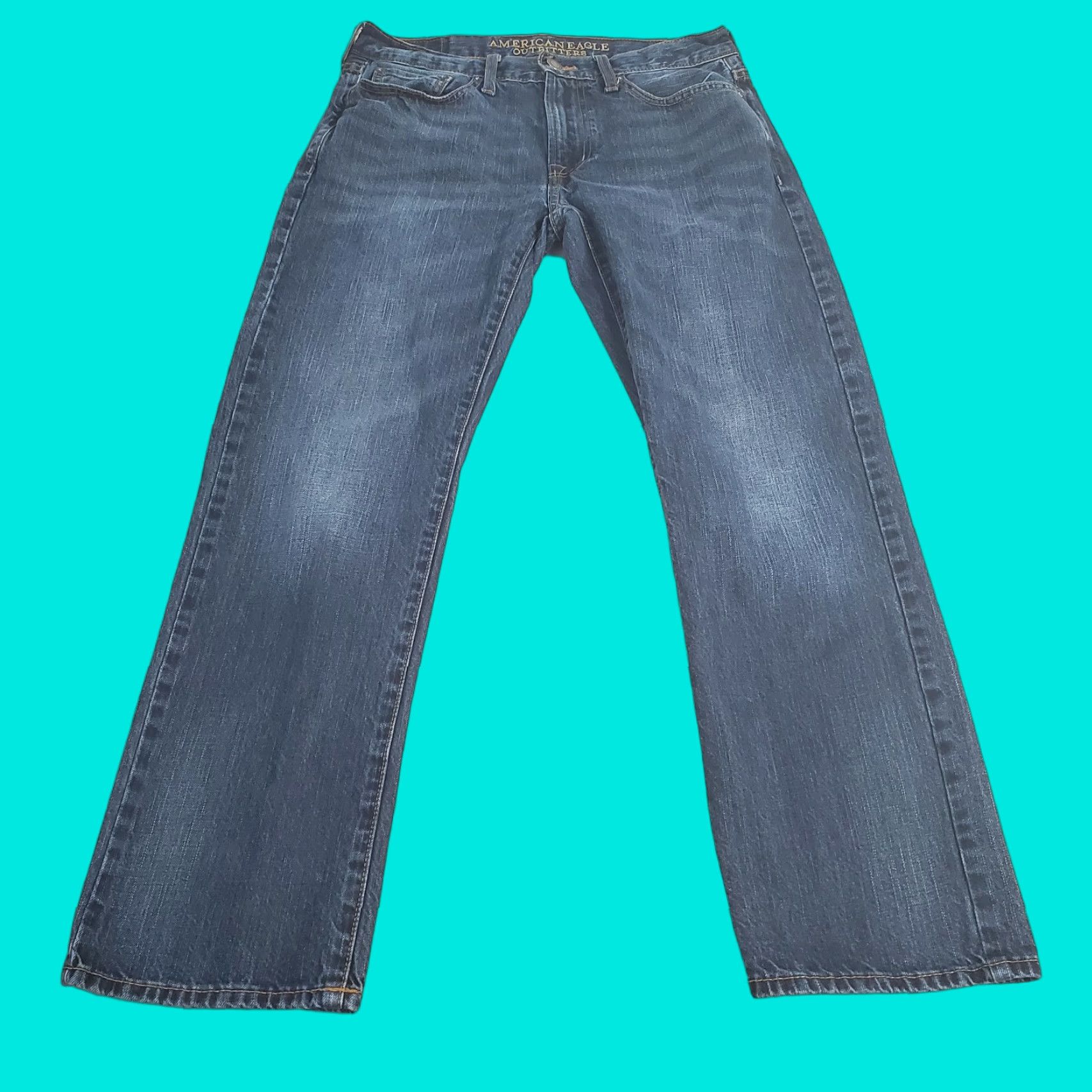 American Eagle Outfitters American Eagle Jeans Mens 30x30 Blue Denim Straight Leg Faded Dark Wash Original Logo Size US 30 / EU 46 - 1 Thumbnail