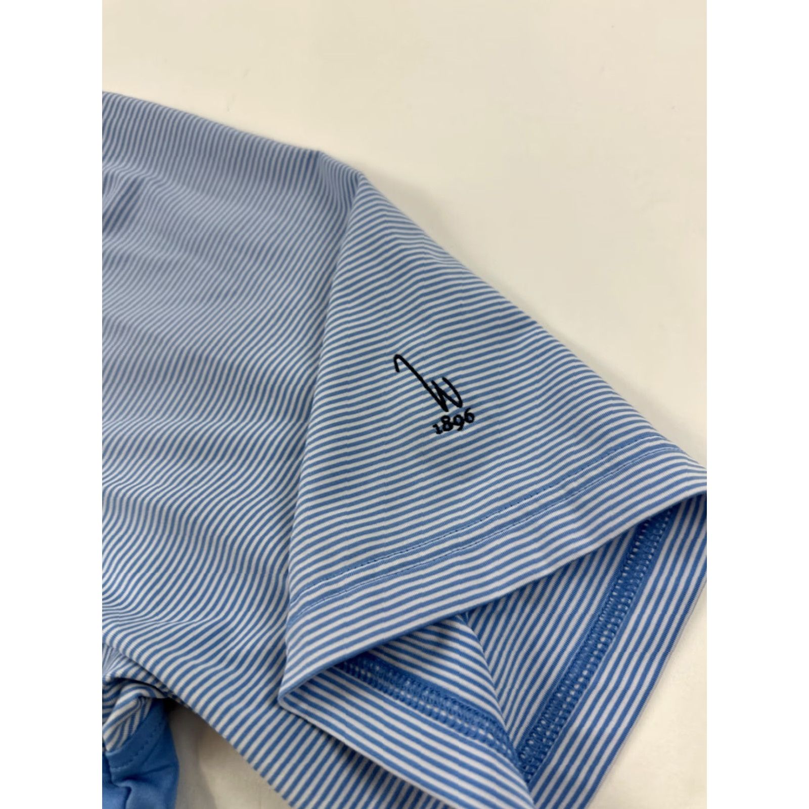 Footjoy FootJoy Golf Polo Shirt Mens Large Blue Horizontal Stripe Performance Collared Size US L / EU 52-54 / 3 - 6 Thumbnail