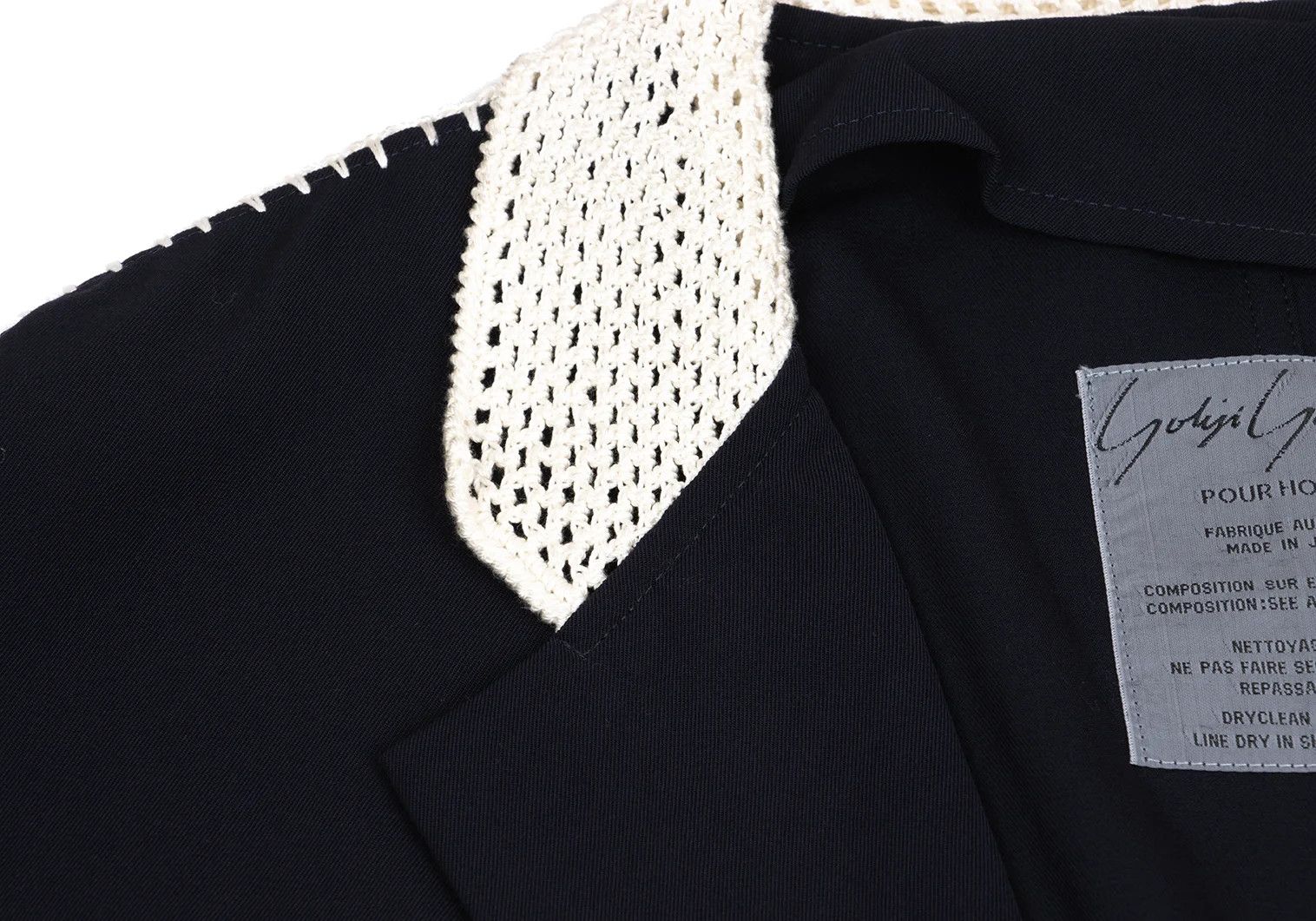 Yohji Yamamoto Yohji Yamamoto Lace-Detail Wool Gabardine Jacket Size US M / EU 48-50 / 2 - 4 Thumbnail