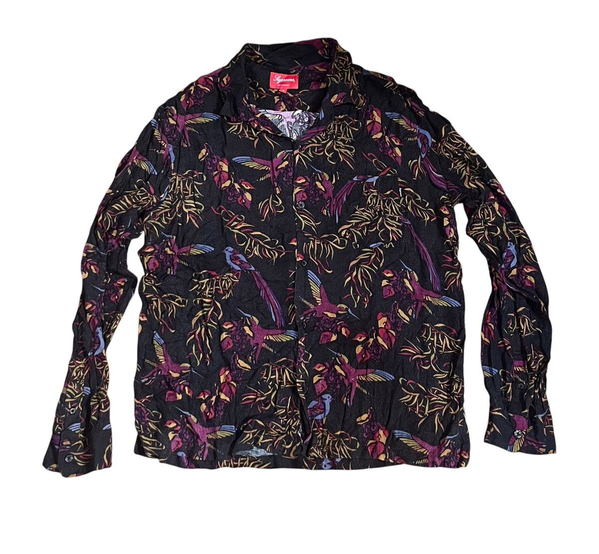 Supreme Supreme AW16 birds of paradise flowy rayon button up shirt Size US M / EU 48-50 / 2 - 1 Thumbnail
