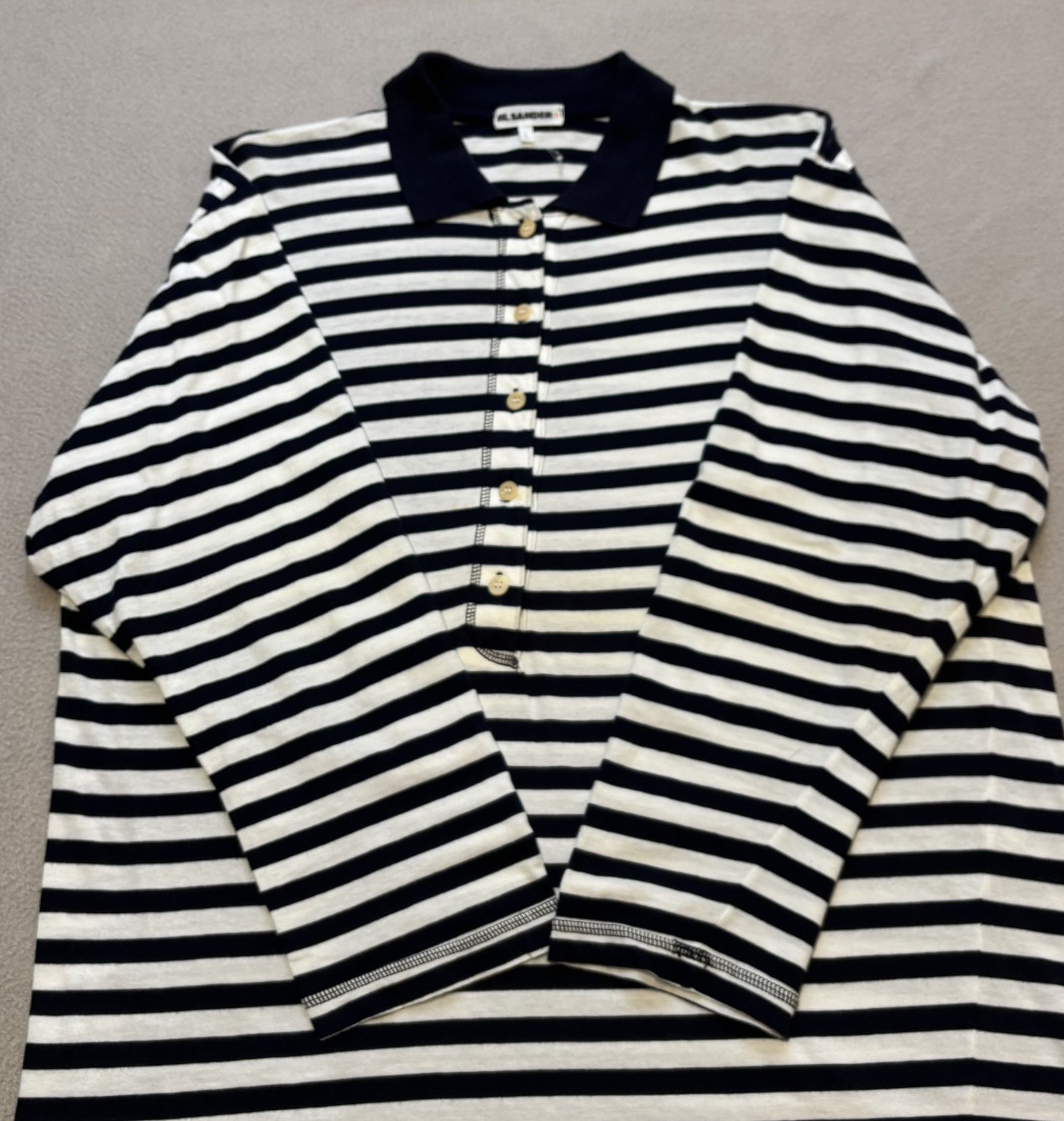 Jil Sander Jil Sander Long Sleeve Polo Shirt Size L Size US L / EU 52-54 / 3 - 8 Thumbnail