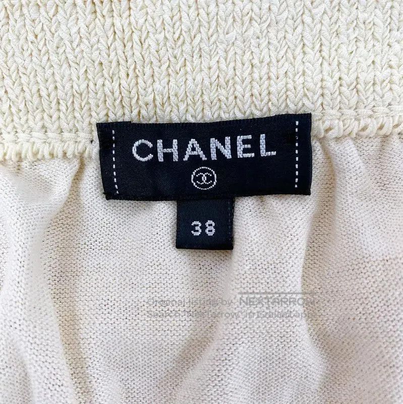 Chanel Chanel Gold Cotton Midi Skirt for Women . Size 23" - 5 Thumbnail