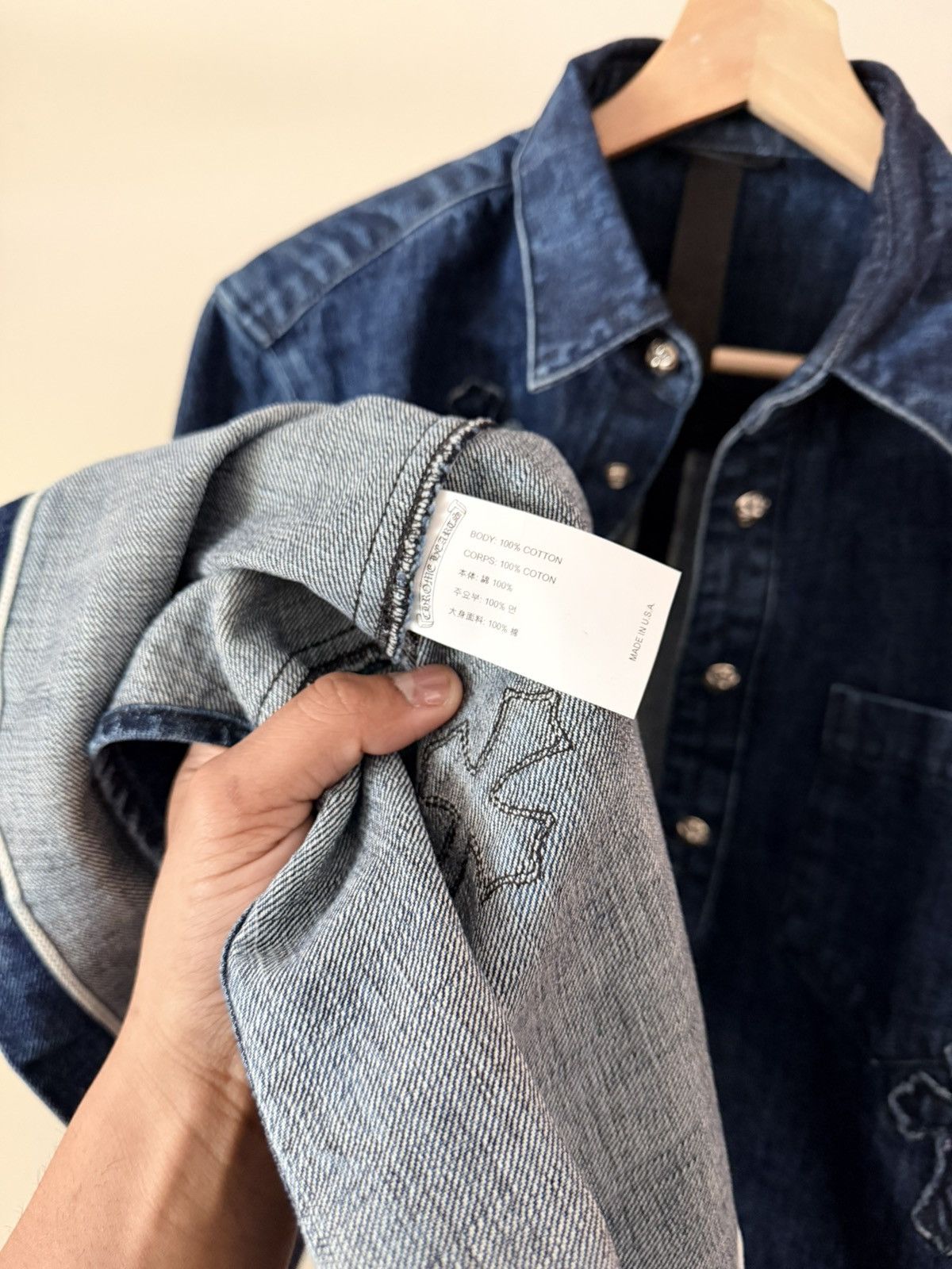 Chrome Hearts Chrome Heart Embroidered Denim Cross Patch Denim Button Up M Size US M / EU 48-50 / 2 - 8 Thumbnail