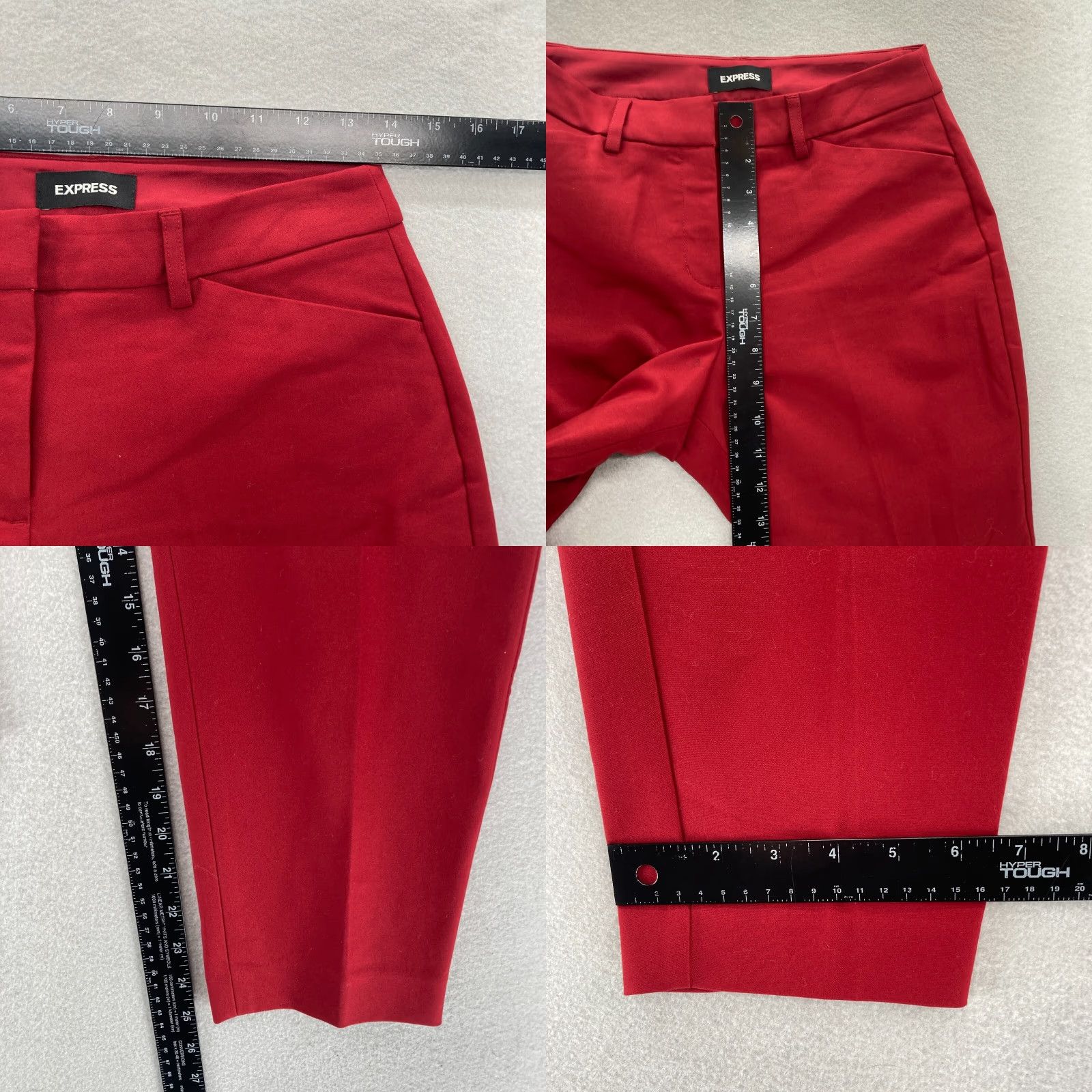Express Express Publicist Ankle Pants Women's 4 Red Stretch Mid Rise Career NWOT Size 26" / US 2 / IT 38 - 8 Thumbnail