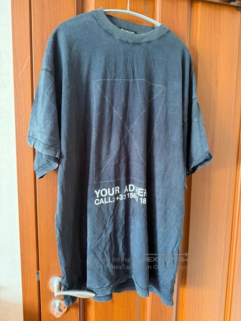 Balenciaga Balenciaga Dotted frame washed grey short-sleeve Size US M / EU 48-50 / 2 - 1 Thumbnail