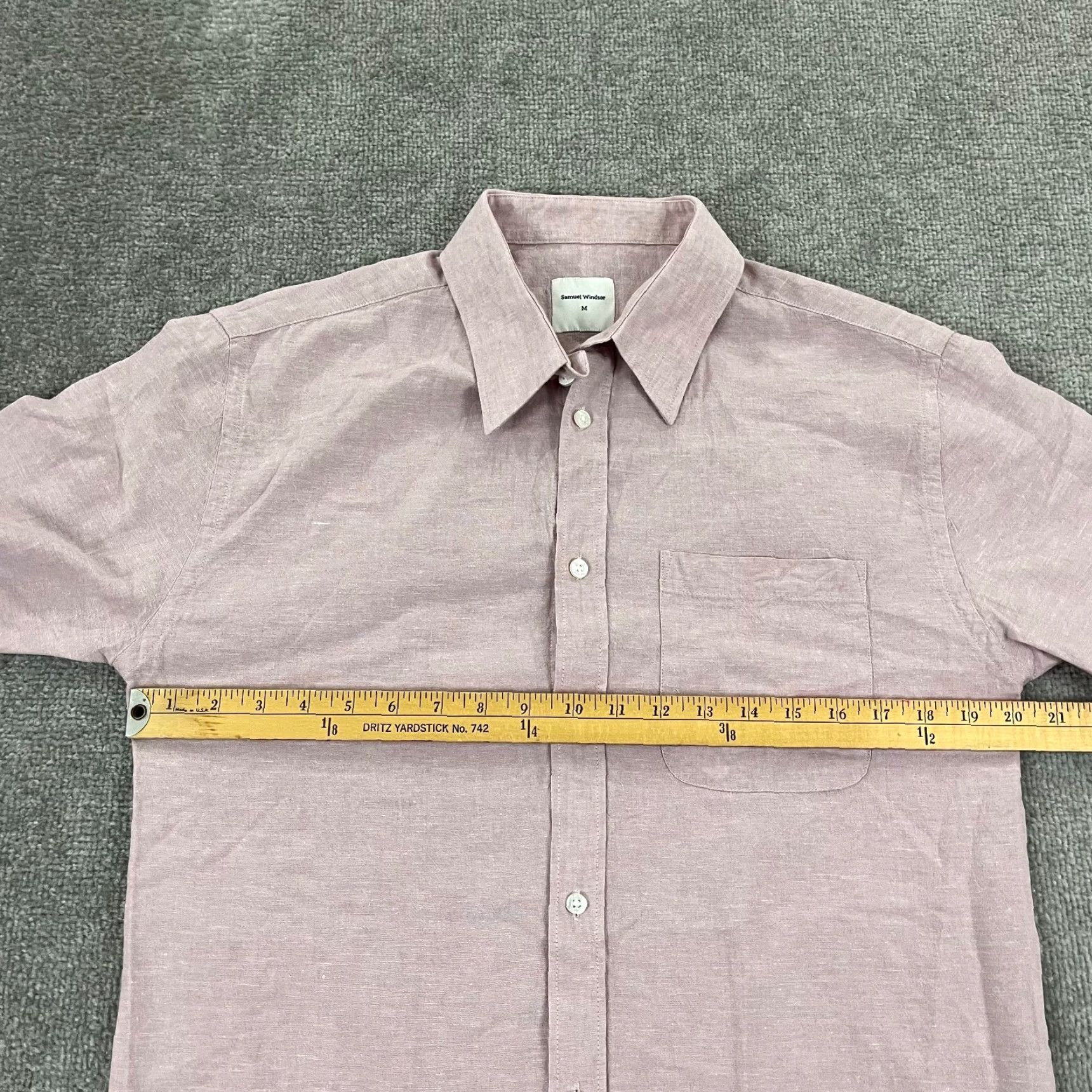 Vintage Samuel Windsor Shirt Mens Medium Pale Pink Linen Blend Button Up Casual Preppy Size US M / EU 48-50 / 2 - 6 Thumbnail
