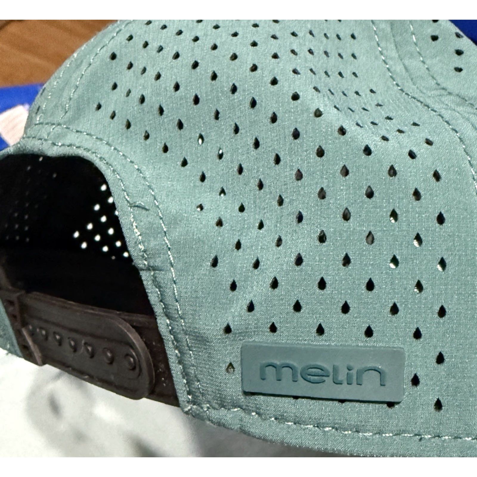melin Melin A-Game Hydro Performance Baseball Cap Bluish Green Perforated Adjustable Cap Men One Size Size ONE SIZE - 4 Thumbnail