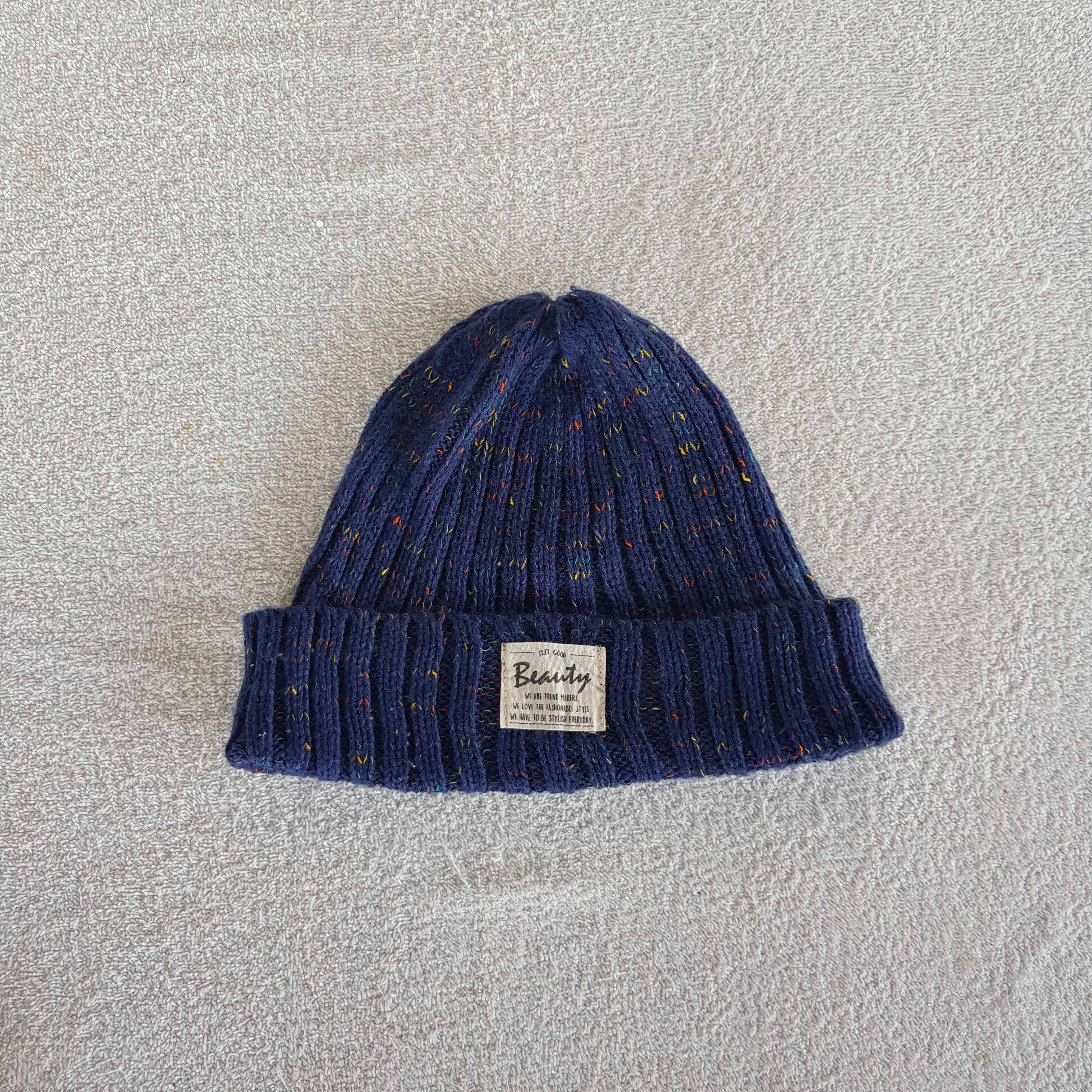 Homespun Knitwear Vintage Japanese Fair Isle Ribbed Knit Beanie Snow Caps Hats Size ONE SIZE - 5 Thumbnail