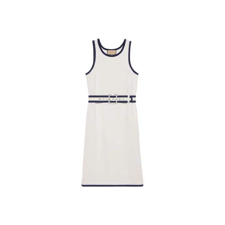 Gucci Gucci Striped Belted Sleeveless Dress for Women Size L / US 10 / IT 46 - 1 Thumbnail