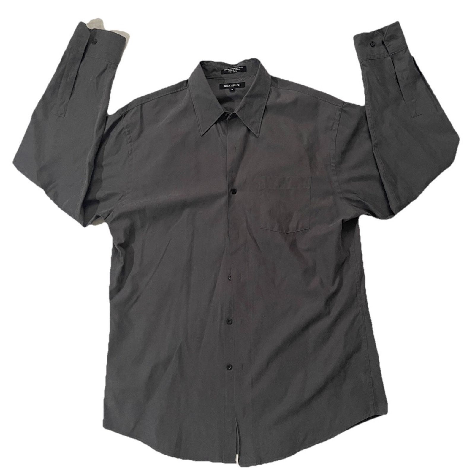 Brandini BRANDINI Korean Men's Button Down Shirt Size M, Gray Velvet Size US M / EU 48-50 / 2 - 1 Thumbnail