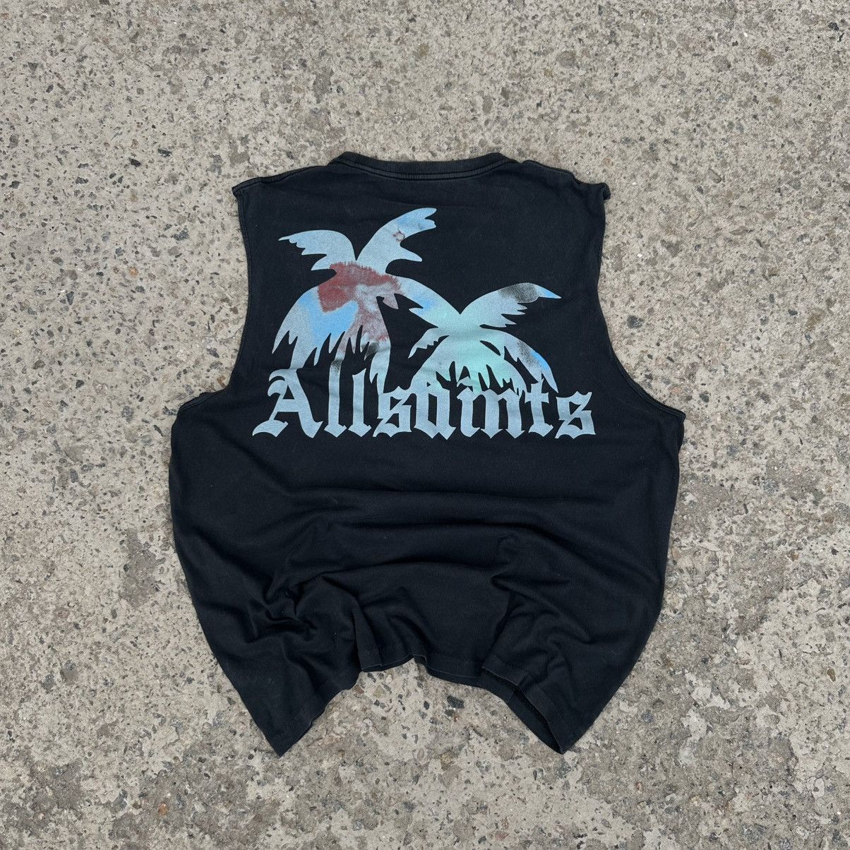 Allsaints Vintage Allsaints Tank Top Sleeveless Big Logo Trashed Y2K Size US XL / EU 56 / 4 - 1 Thumbnail