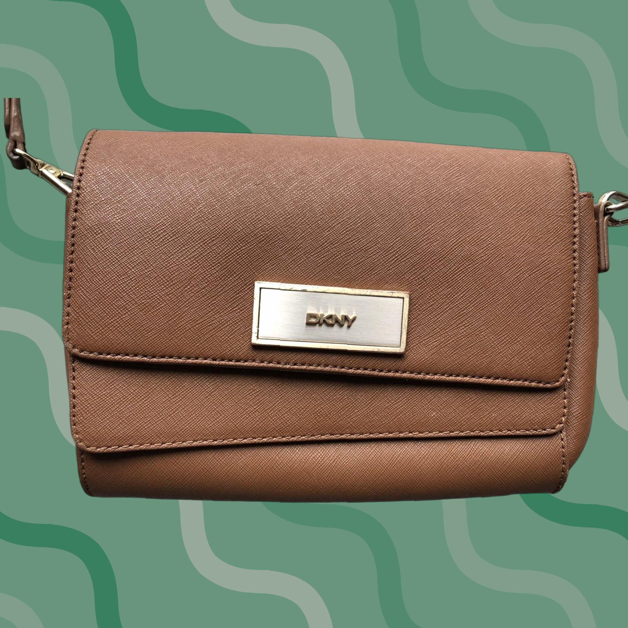 DKNY DKNY Purse Shoulder Bag Brown 4042 100% Genuine Leather 9in x 6in With Strap Womens Vintage? (No N/A) Size ONE SIZE - 1 Thumbnail