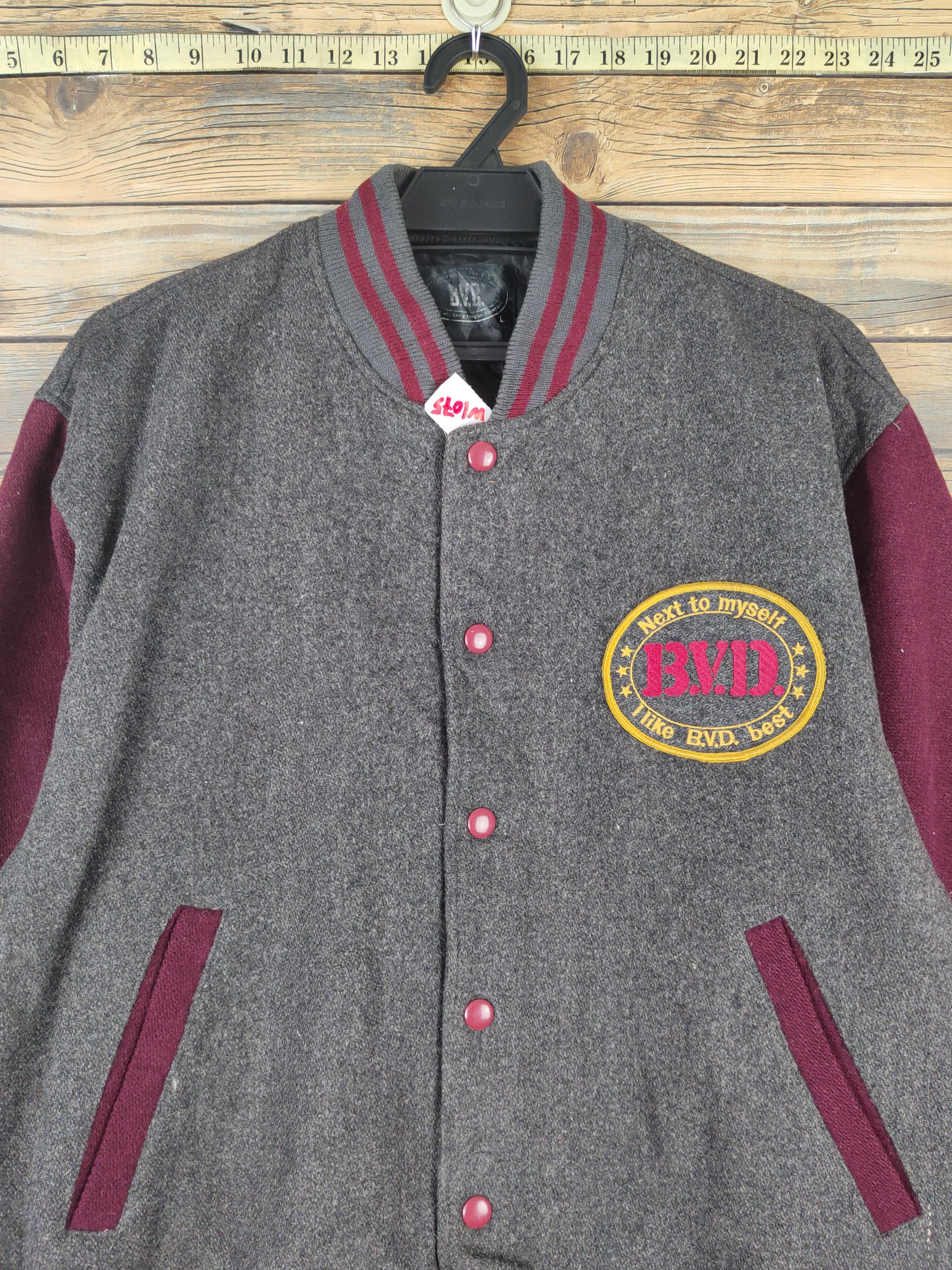 Japanese Brand B.V.D Dark Gray vintage Varsity Jackets #W1075 Size US L / EU 52-54 / 3 - 2 Thumbnail
