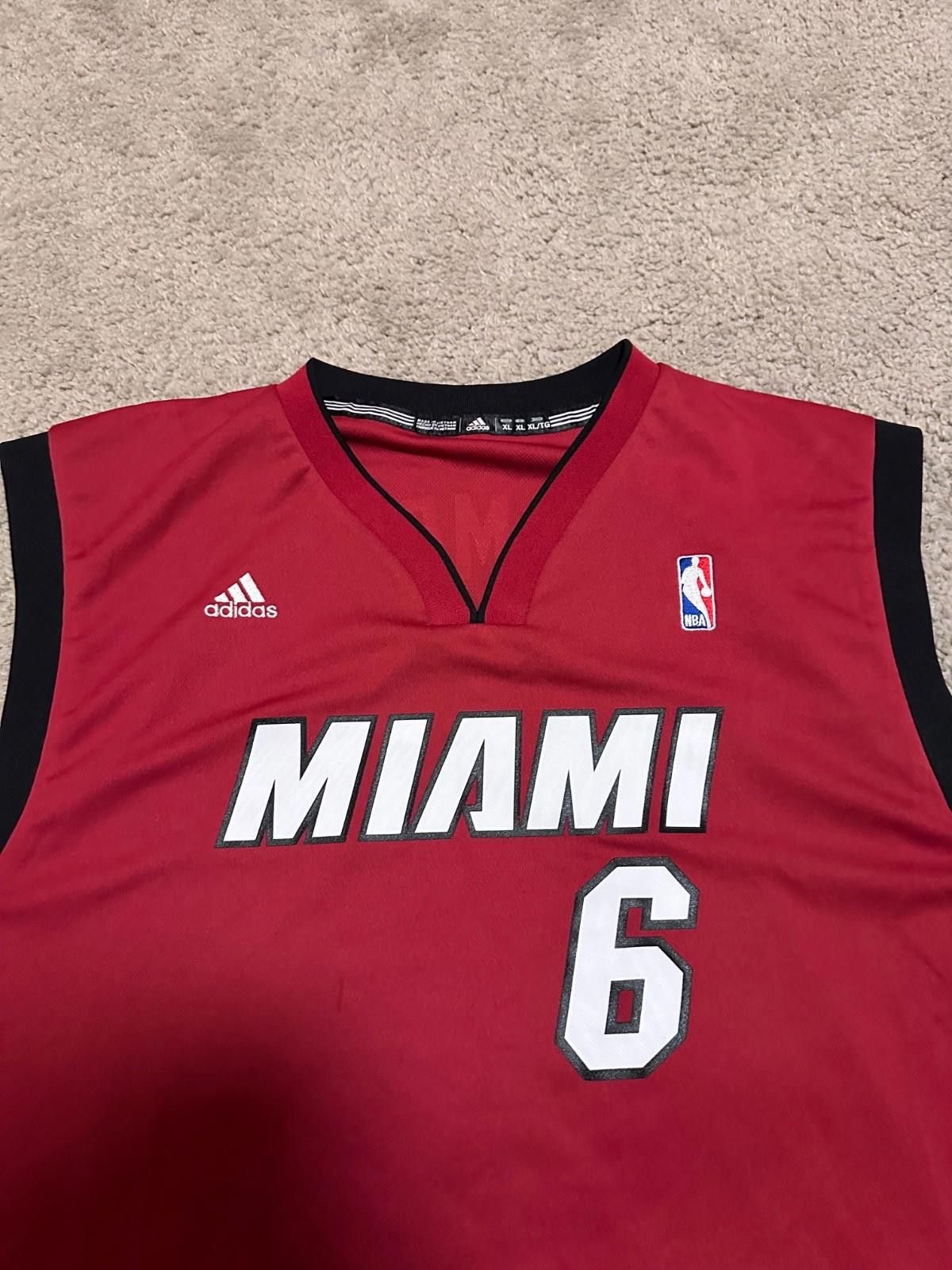 Adidas Adidas Miami Heat NBA LeBron James #6 Jersey Shirt Size US XL / EU 56 / 4 - 4 Thumbnail