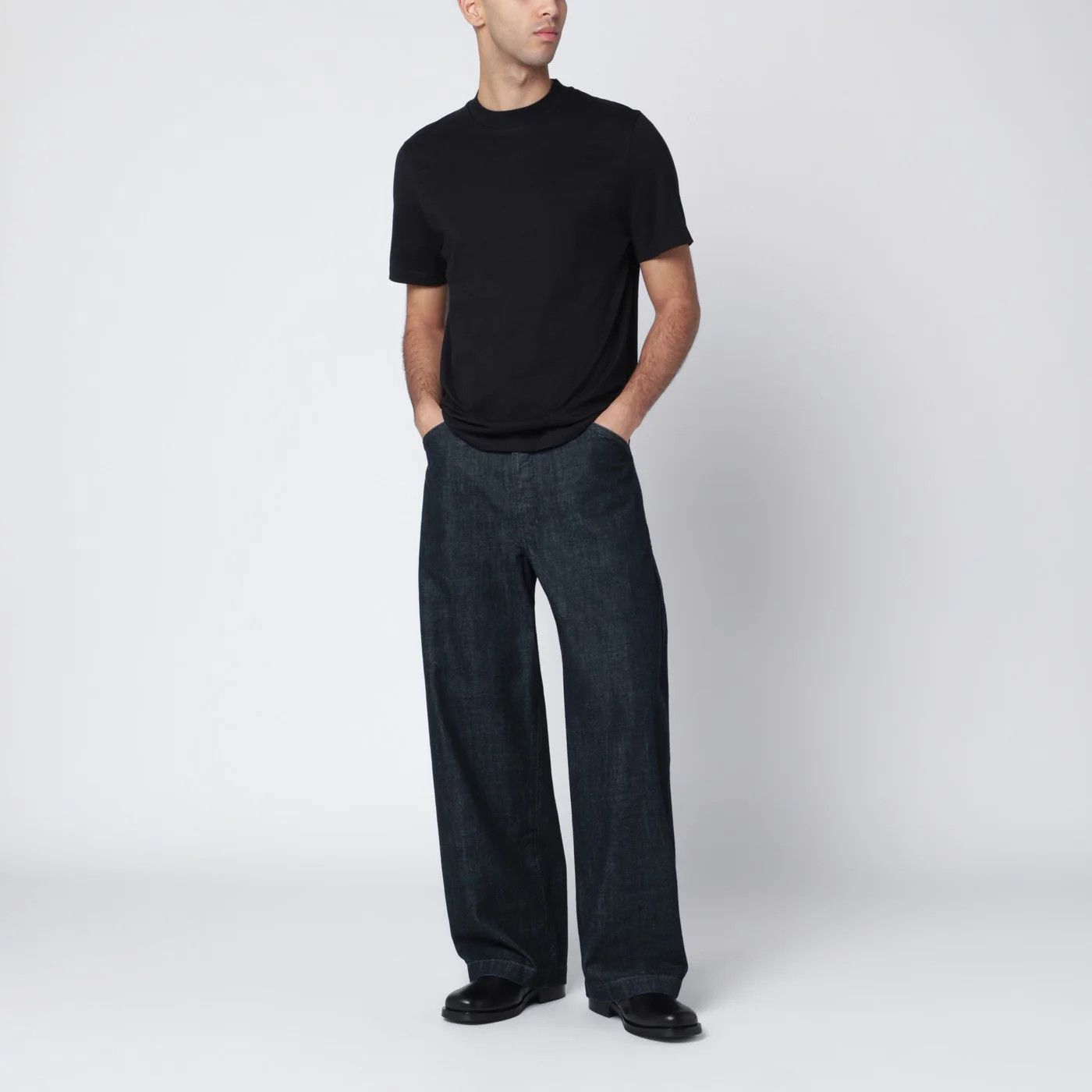 Jil Sander o1d2blof0526 Cotton Short Sleeve T-Shirt in Black Size US L / EU 52-54 / 3 - 1 Thumbnail