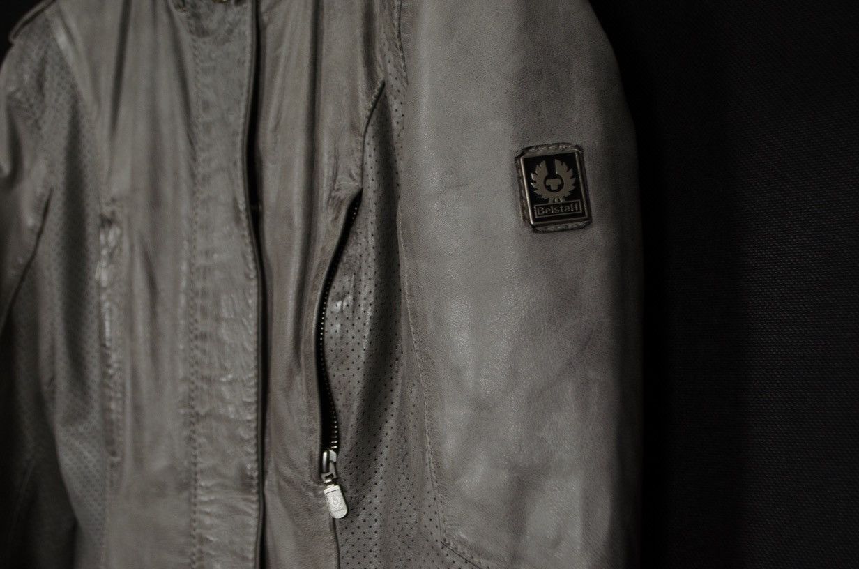 Belstaff Belstaff Grey Leather Slim Jacket Moto Size M / US 6-8 / IT 42-44 - 4 Thumbnail