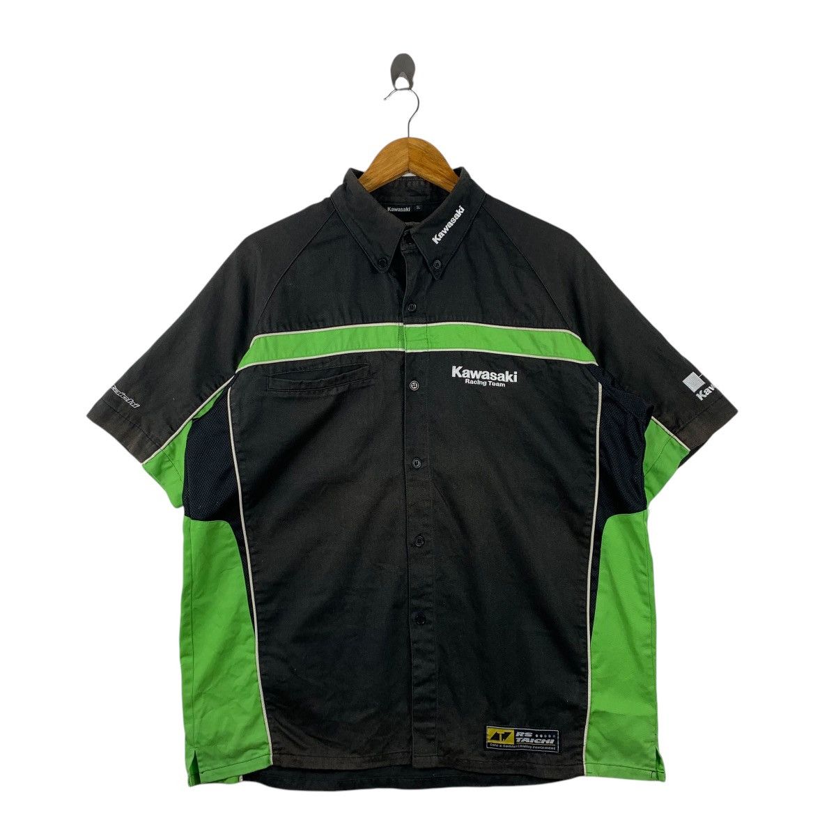Vintage KAWASAKI Racing Team Motorsport Big Logo Worker Shirts Size US XL / EU 56 / 4 - 1 Thumbnail