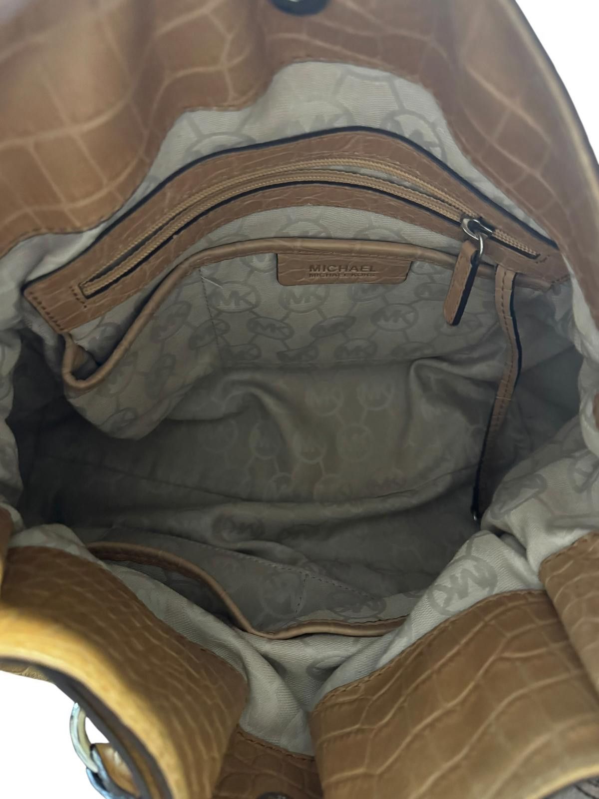 MICHAEL Michael Kors Taupe Croc-Embossed Handbag