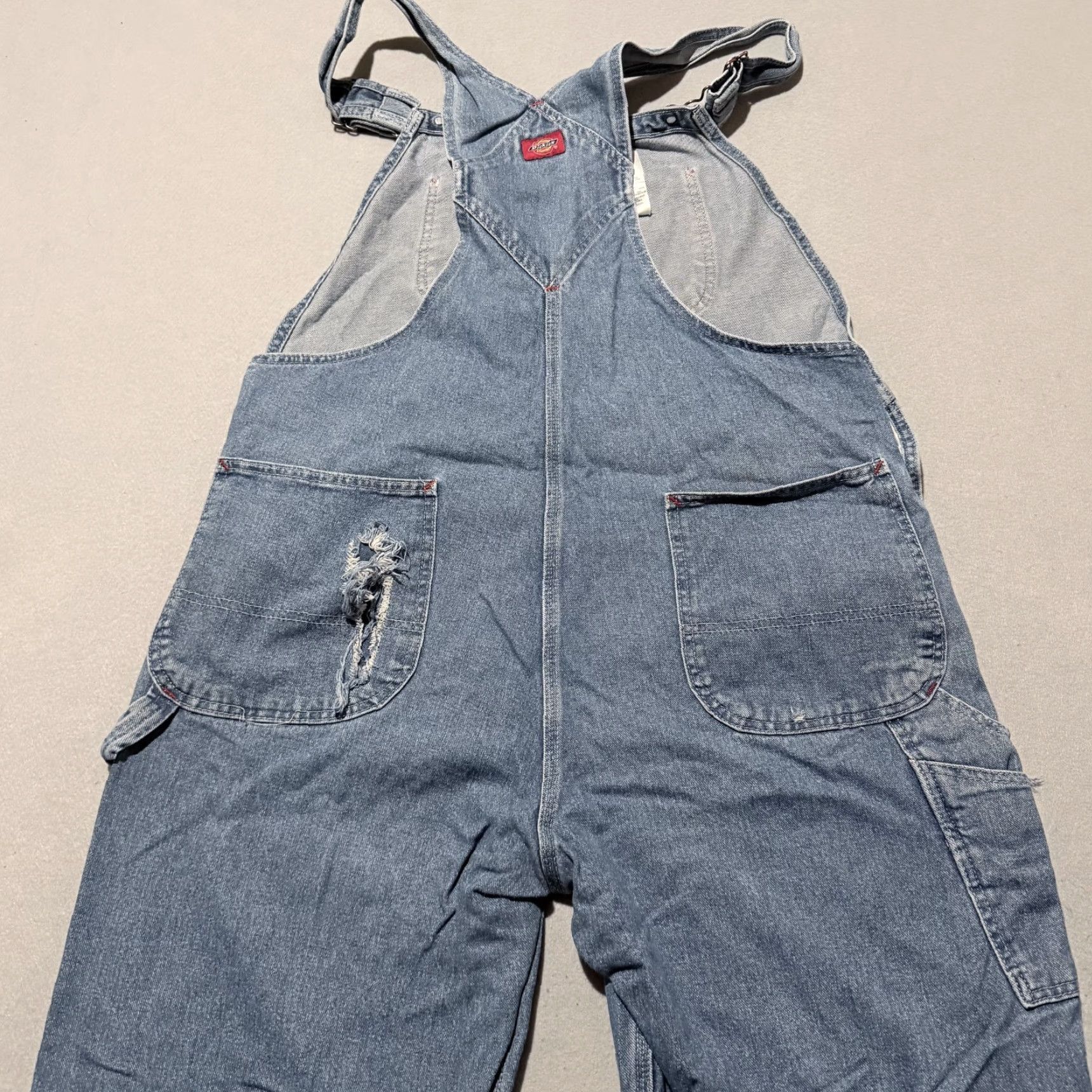 Dickies VINTAGE Dickies Bib Overall Blue Denim Adult 38x30 Workwear Carpenter 90s Dickies Overall Denim Blue Adult 38x30 Womens Size 26" / US 2 / IT 38 - 4 Thumbnail