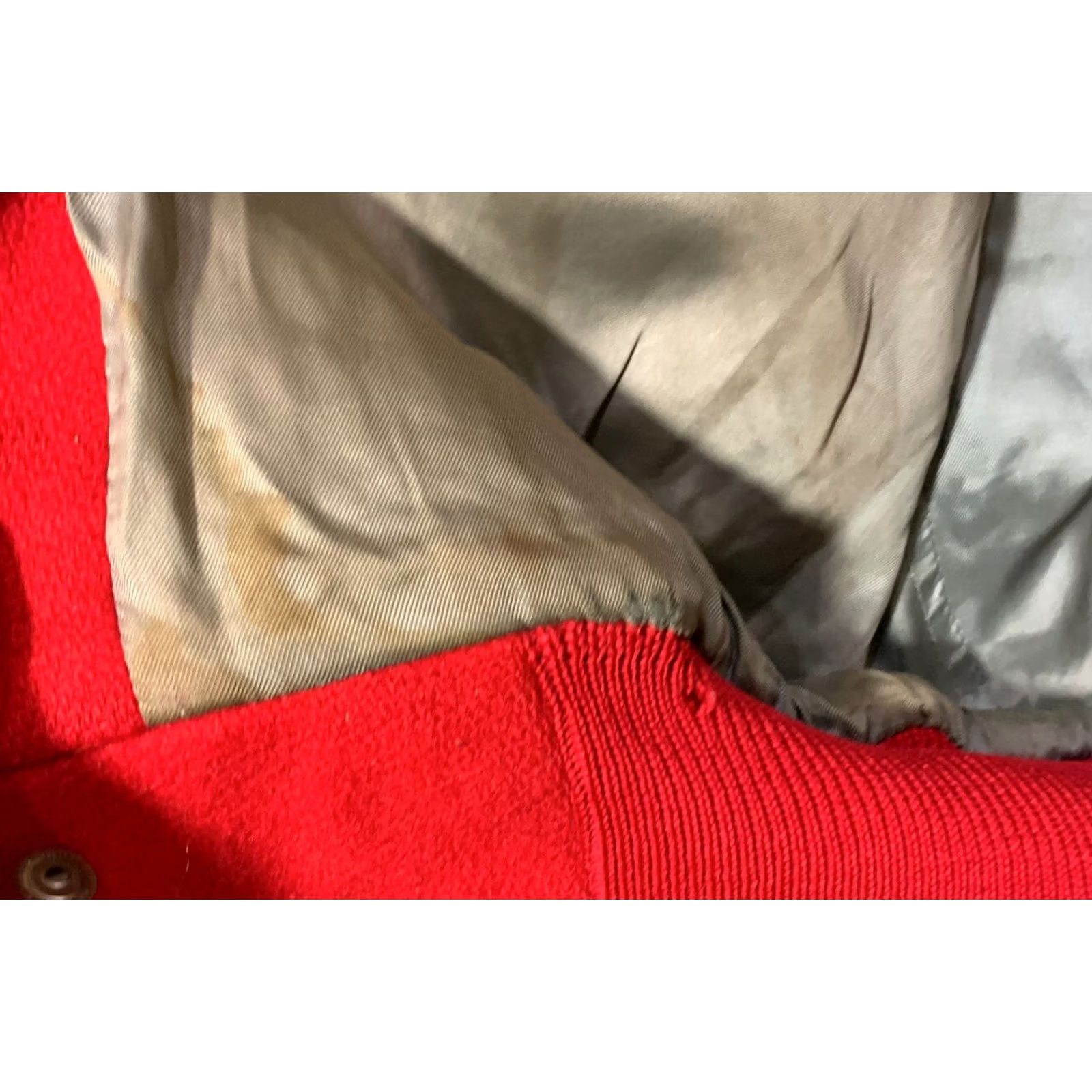 Vintage VINTAGE 50s Coleman Knitting Mills Men's Letterman Jacket Large Red Wool Size US L / EU 52-54 / 3 - 7 Thumbnail