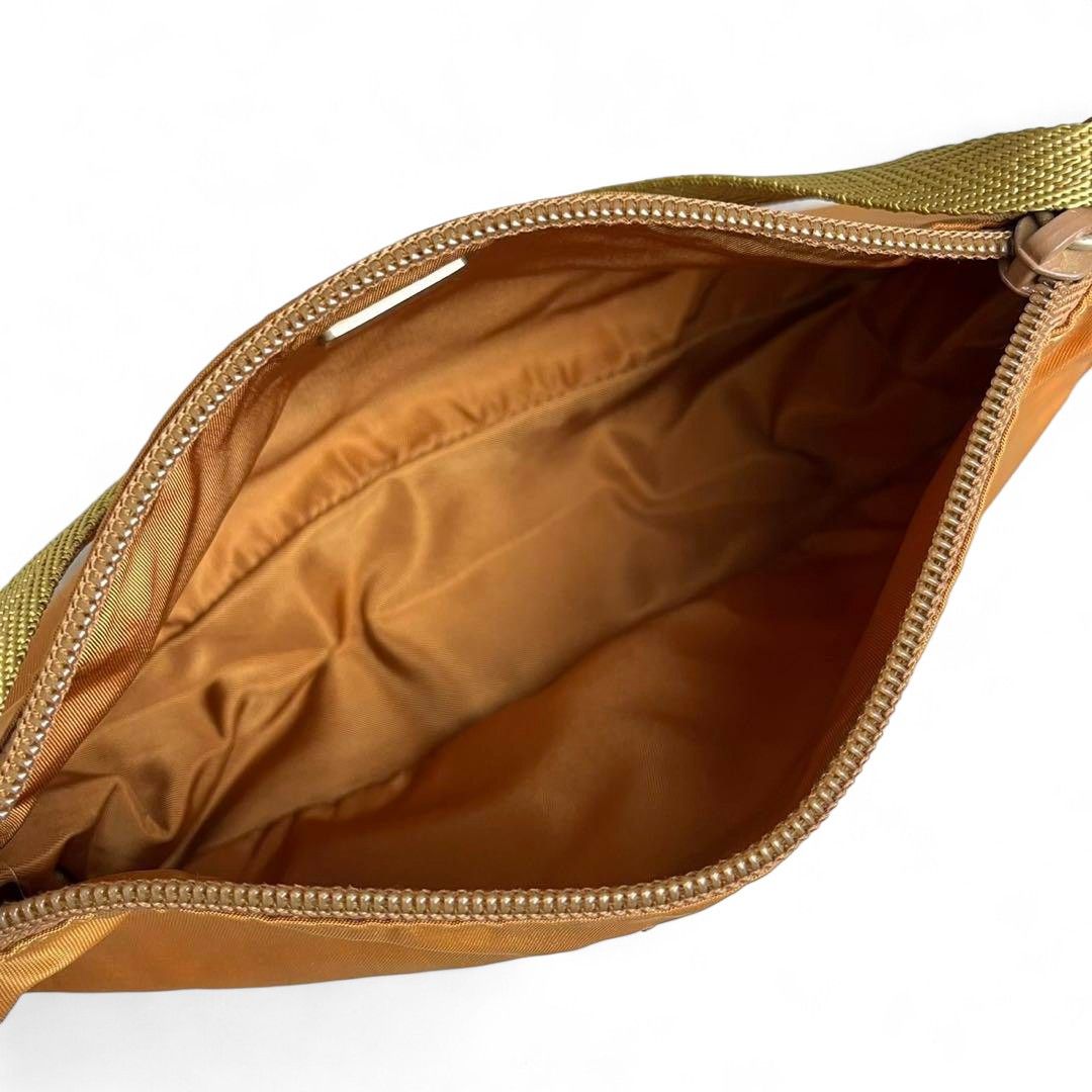 Prada Prada - Orange Pouch Handbag Leather Nylon Size ONE SIZE - 8 Thumbnail