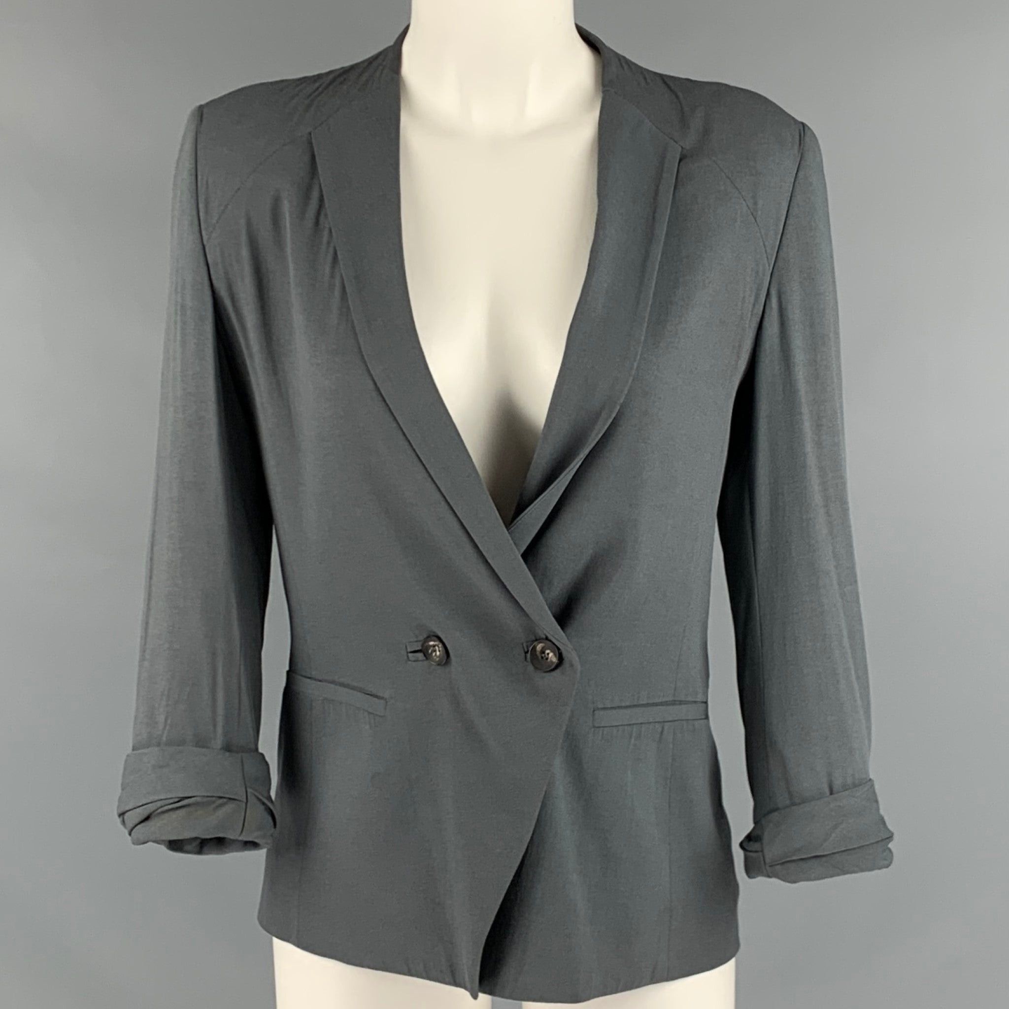 image of Helmut Lang Grey Viscose Elastane Jacket, Women's (Size XS)