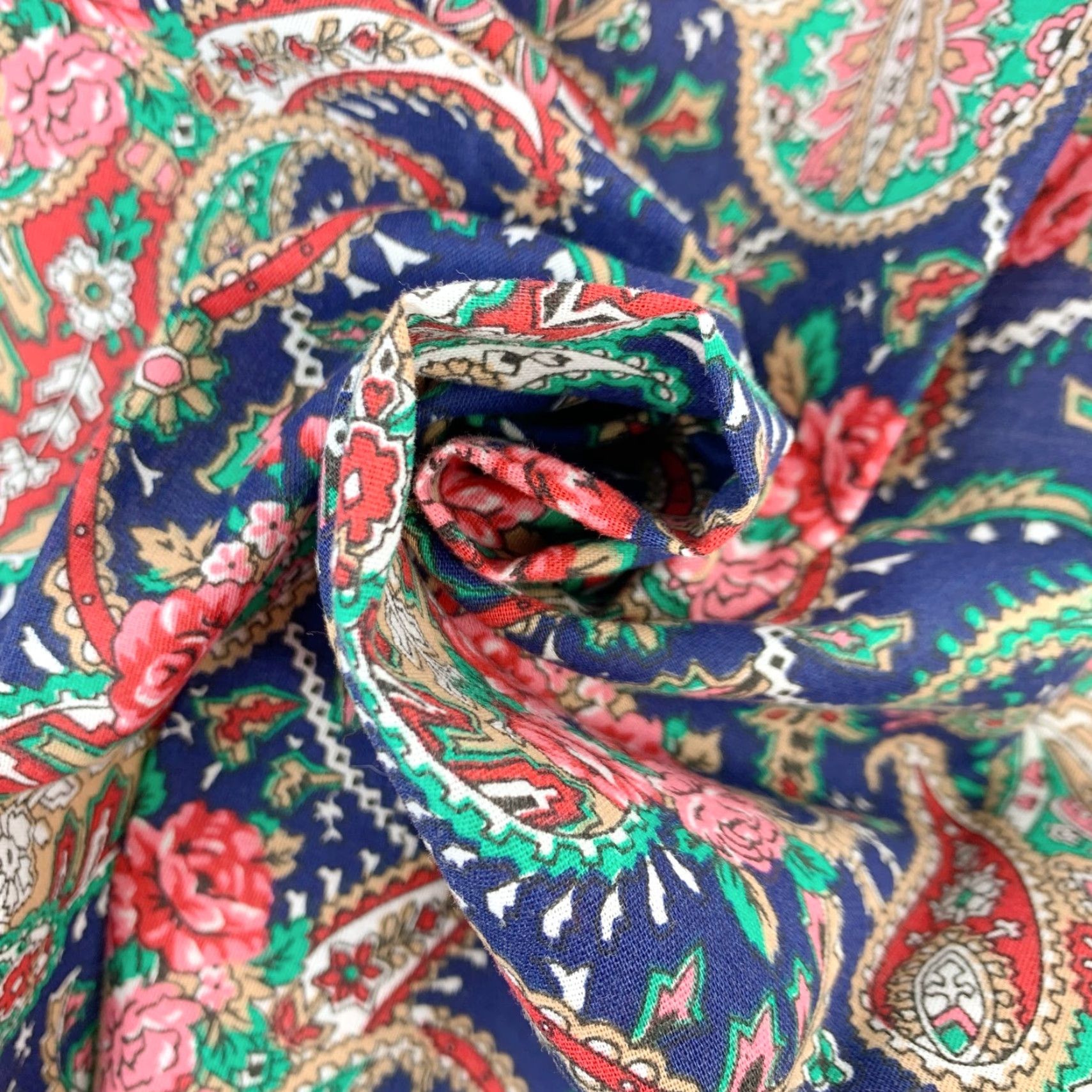 Vintage VINTAGE Bandana Shirt? 21" x 21" Blue Paisley Cotton Blend 50/50 Made in USA Unbranded Unisex Western Size ONE SIZE - 8 Thumbnail