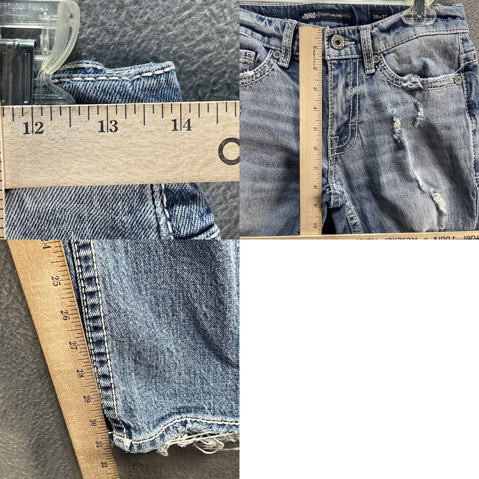 BKE VINTAGE? No. BKE Aiden Jeans Mens 28x32 Blue Distressed Straight Denim Medium Wash Pants Jeans Size US 28 / EU 44 - 9 Thumbnail
