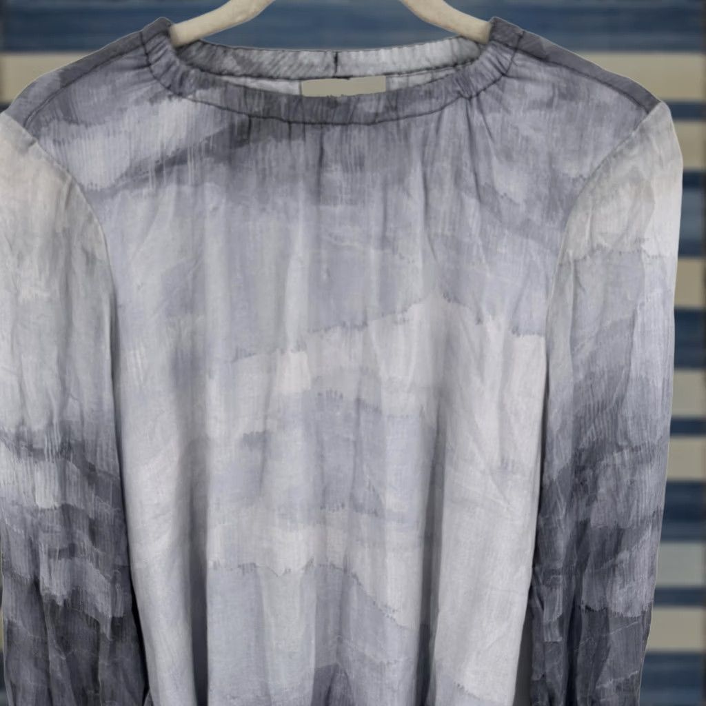 CLOT cloth & stone Dress Womens Small Gray Black Ombre Tie Dye Long Sleeve Belted Size S / US 4 / IT 40 - 1 Thumbnail