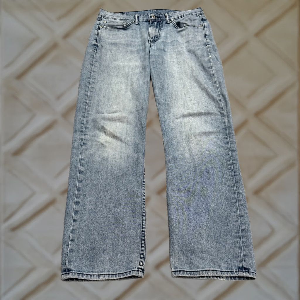 Levi's Levi's 514 Straight Denim Jeans Mens 31x30 Blue Light Wash Cotton Casual Regular Fit Size US 31 - 1 Thumbnail