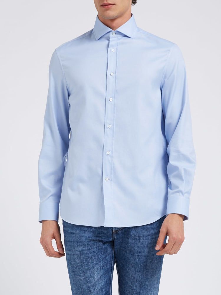 Brunello Cucinelli o1w1db10924 Shirt in Bright Blue Size US M / EU 48-50 / 2 - 1 Preview