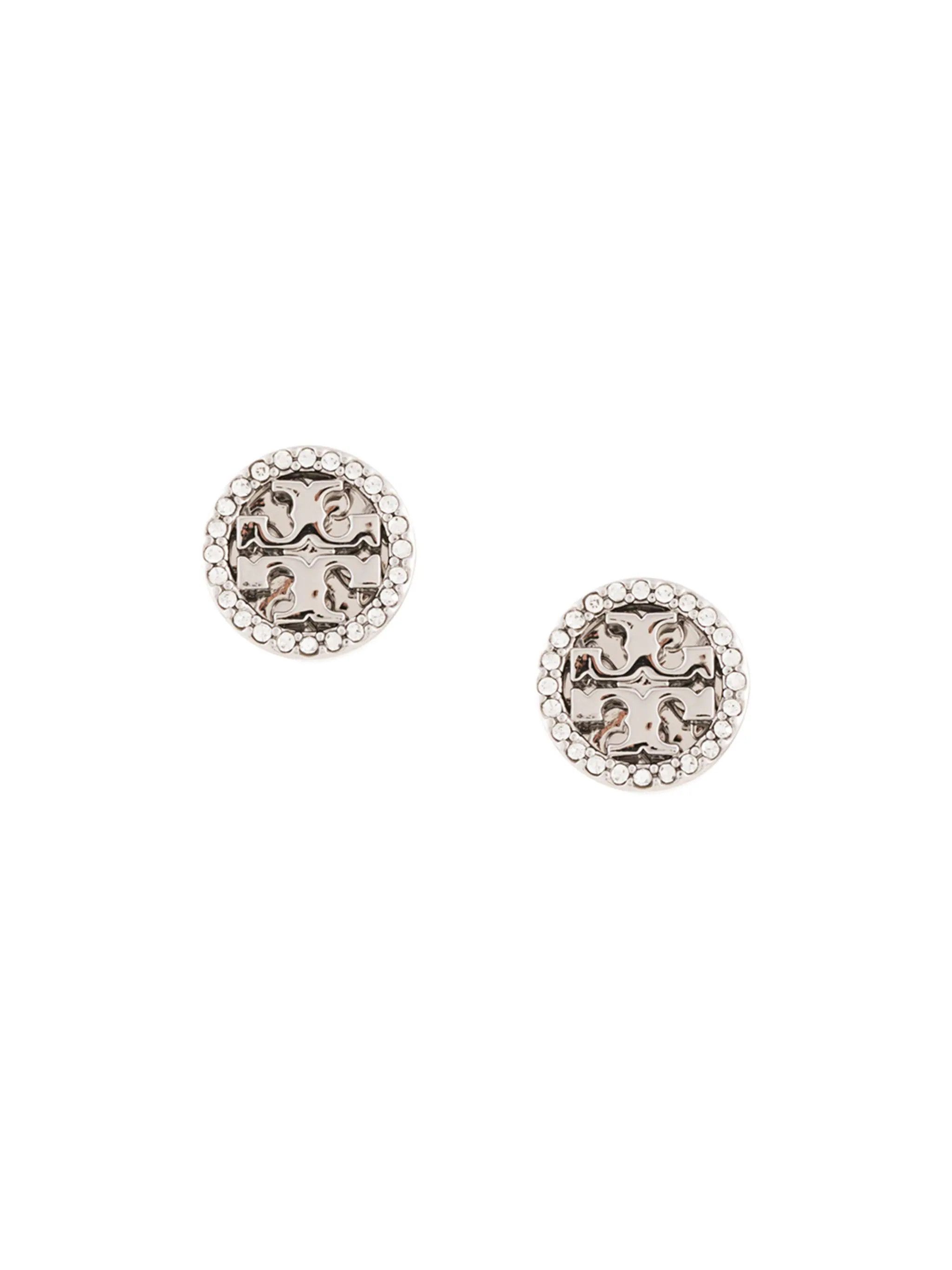 Tory Burch o1s22i1n1024 Size: OS / Miller Pave Stud Earrings in Silver Size ONE SIZE - 1 Thumbnail