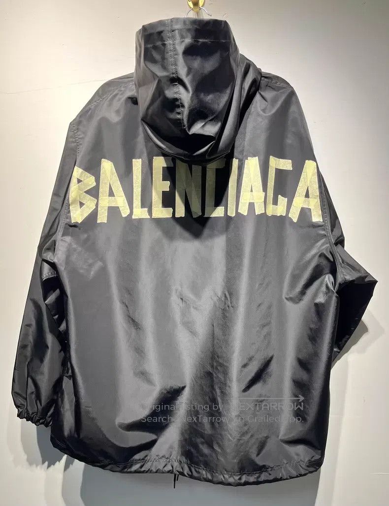 Balenciaga Balenciaga Tape Duct Tape Logo Hooded Windbreaker Jacket Size US XS / EU 42 / 0 - 2 Thumbnail