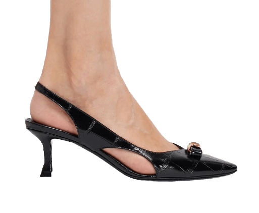 Salvatore Ferragamo o1s1rm0924 Mini Bow Slingback Pumps in Black Size US 6.5 / IT 36.5 - 2 Thumbnail