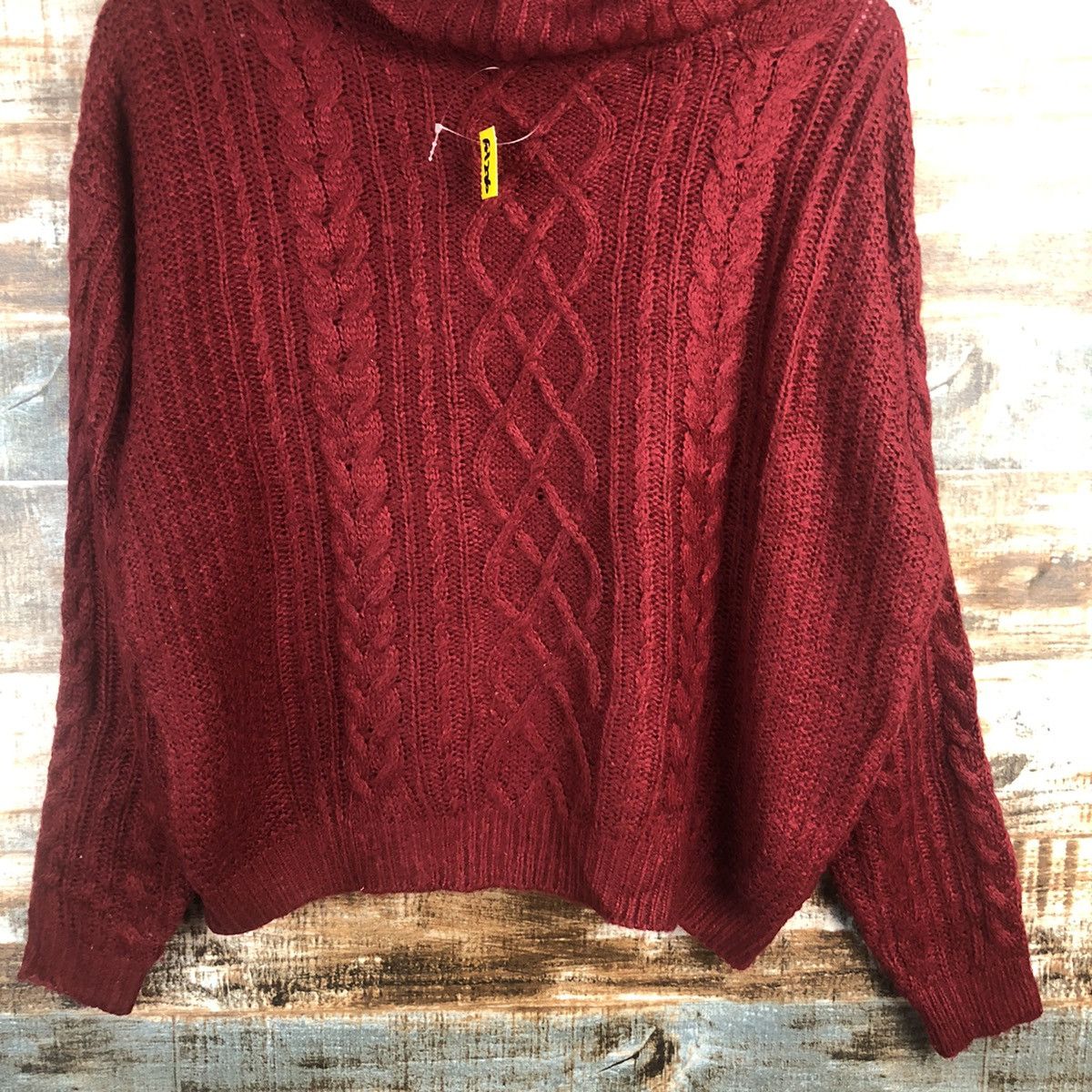 Aran Isles Knitwear × Japanese Brand Ingni Red Turtle Neck cable Knitwear #A1286 Size M / US 6-8 / IT 42-44 - 6 Thumbnail