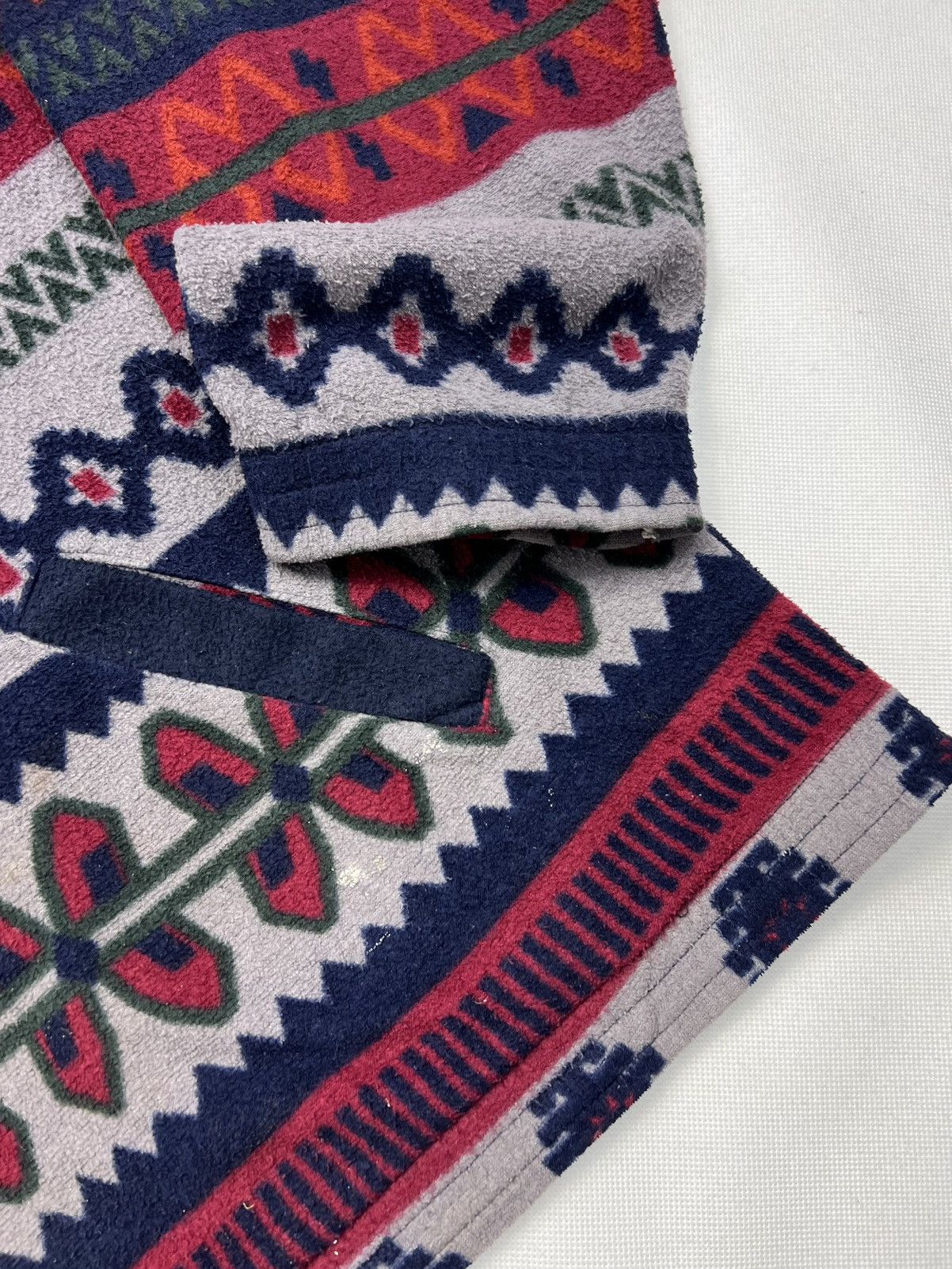 Lacoste Baggy Fleece Jacket Lacoste Patterns Vintage 90’s Half Zip Size US XXL / EU 58 / 5 - 2 Thumbnail