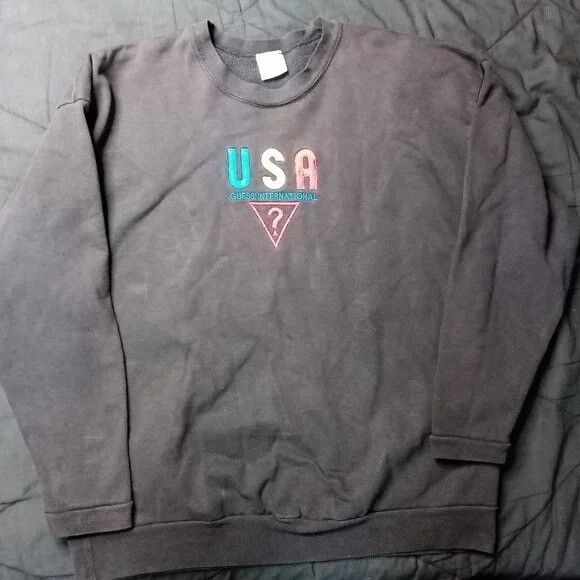 Guess × Vintage Vintage 90s Guess International USA Crewneck Sweatshirt Size US XL / EU 56 / 4 - 2 Thumbnail