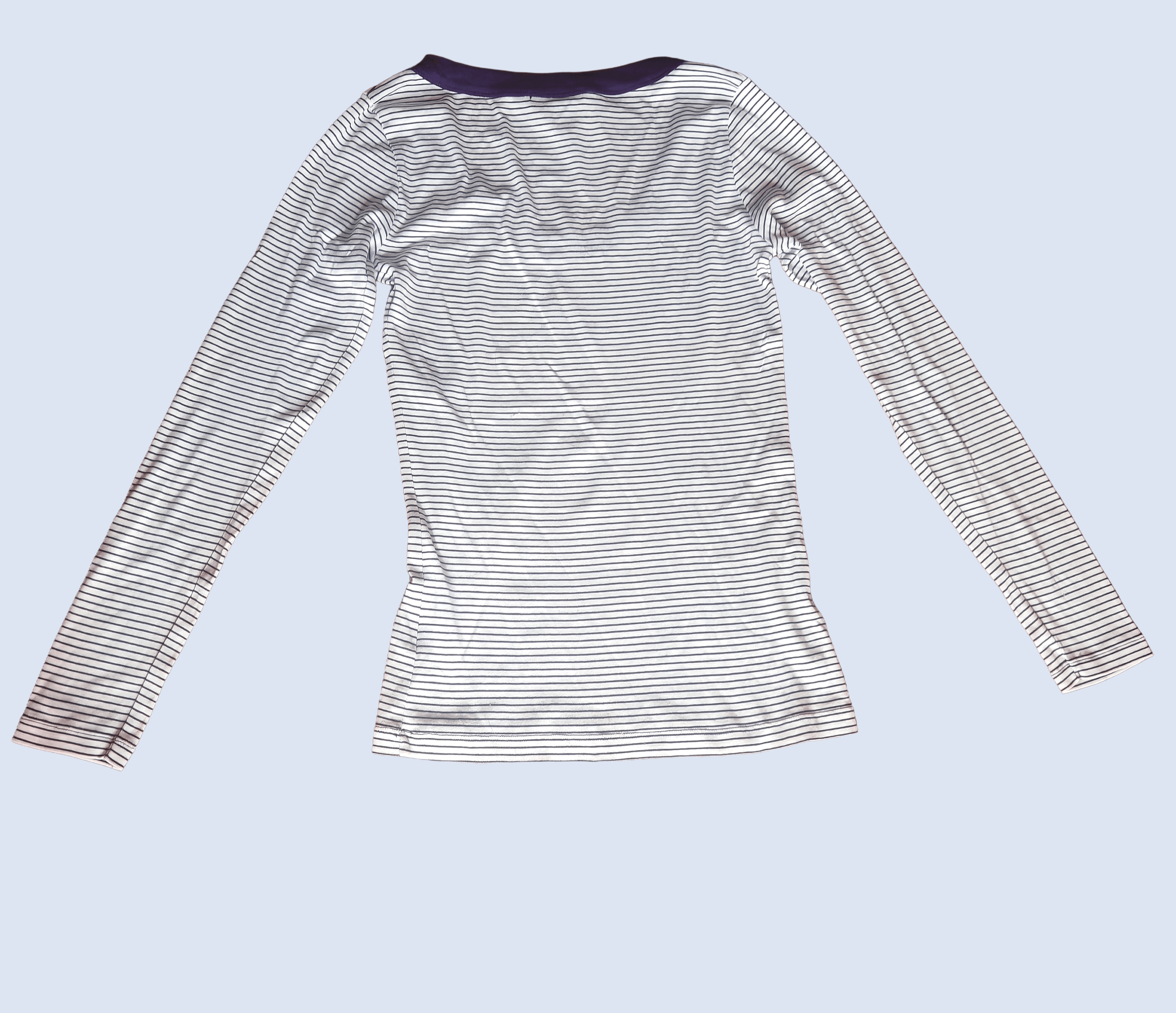 Filippa K Filippa K White and Purple Breton Stripe Scoop Neck Top Size S / US 4 / IT 40 - 4 Thumbnail
