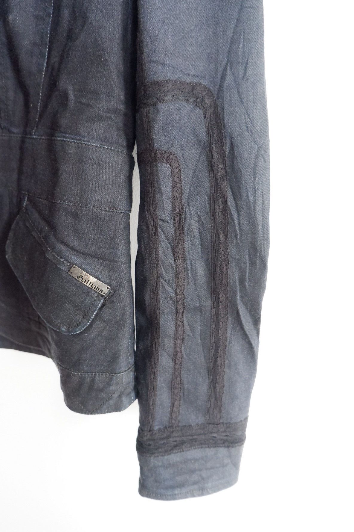 John Galliano John Galliano Black Coated Blazer Denim Jacket Size M / US 6-8 / IT 42-44 - 7 Thumbnail