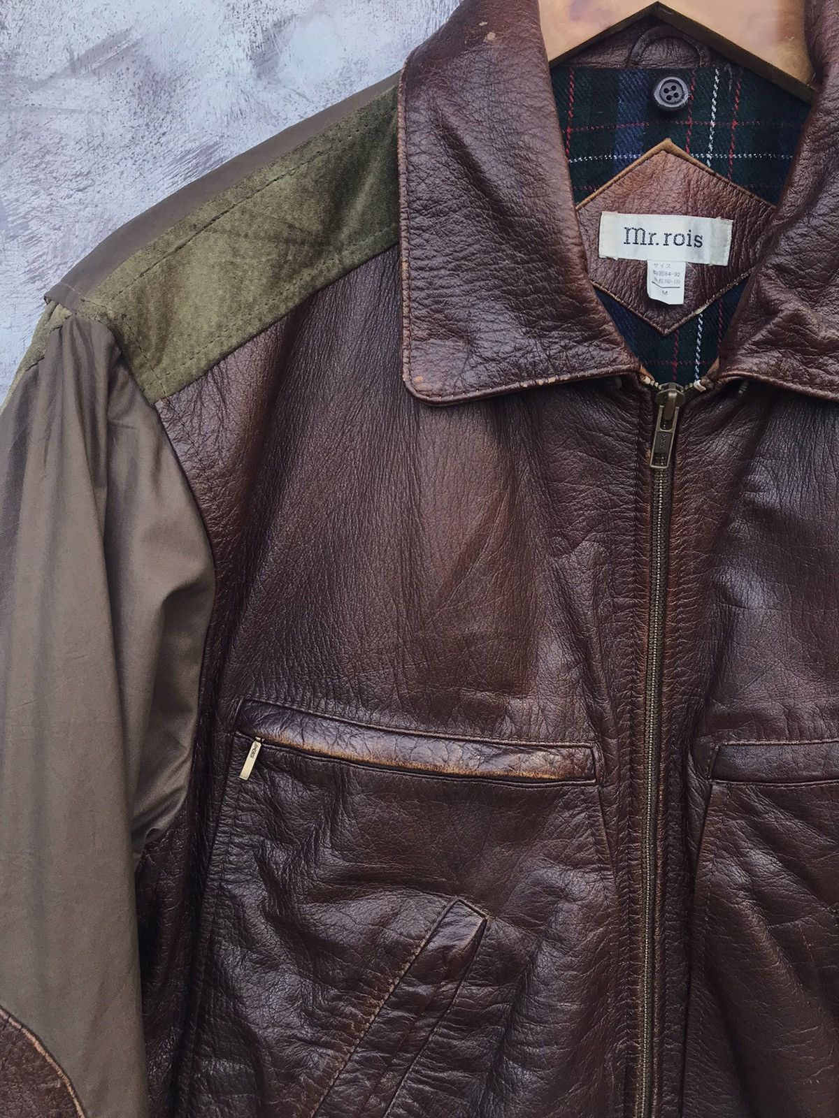 Japanese Brand × Leather Vintage the rois padded lining zipper jacket Size US M / EU 48-50 / 2 - 3 Thumbnail